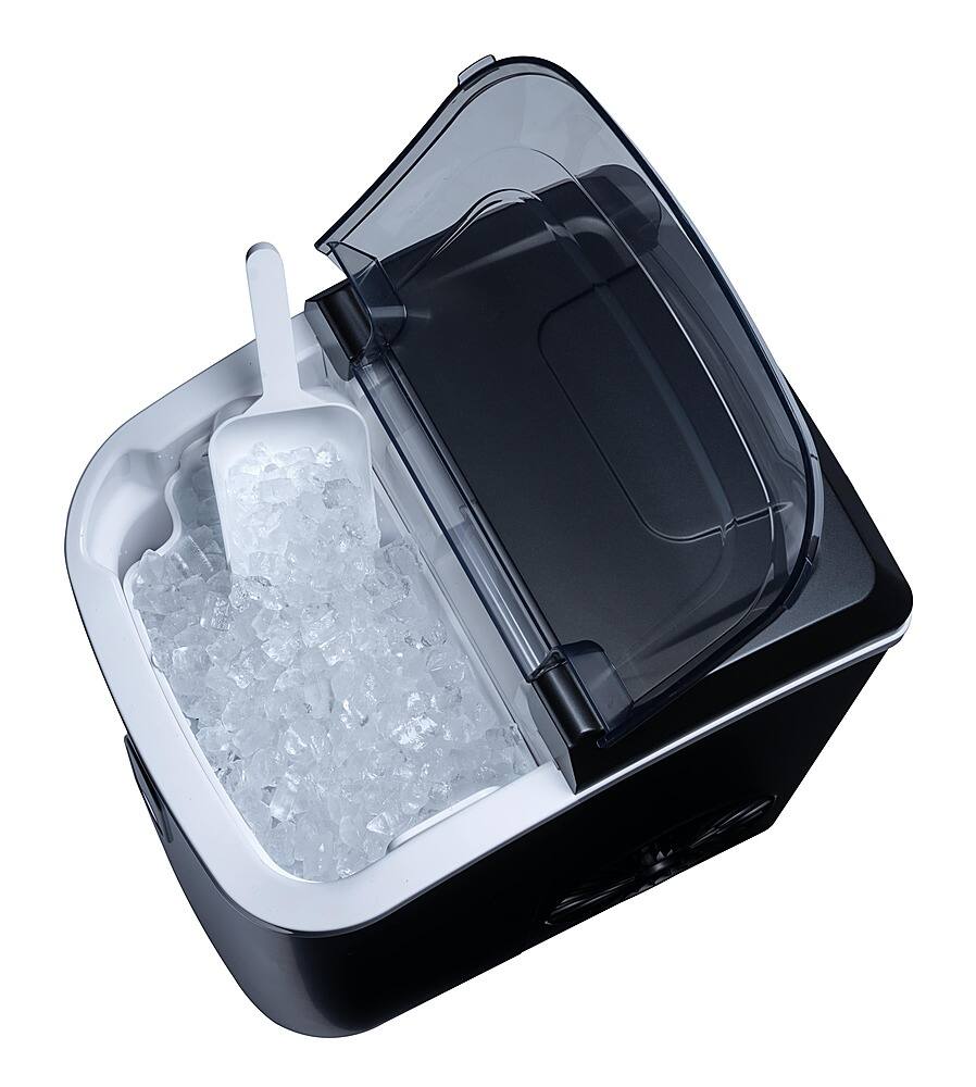 NewAir - 26 lb Countertop Nugget Ice Maker with Self-Cleaning Function, Ice Scoop and Basket - Black - Image 8