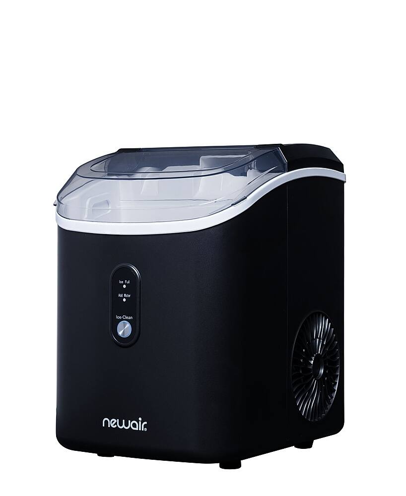 NewAir - 26 lb Countertop Nugget Ice Maker with Self-Cleaning Function, Ice Scoop and Basket - Black - Image 15