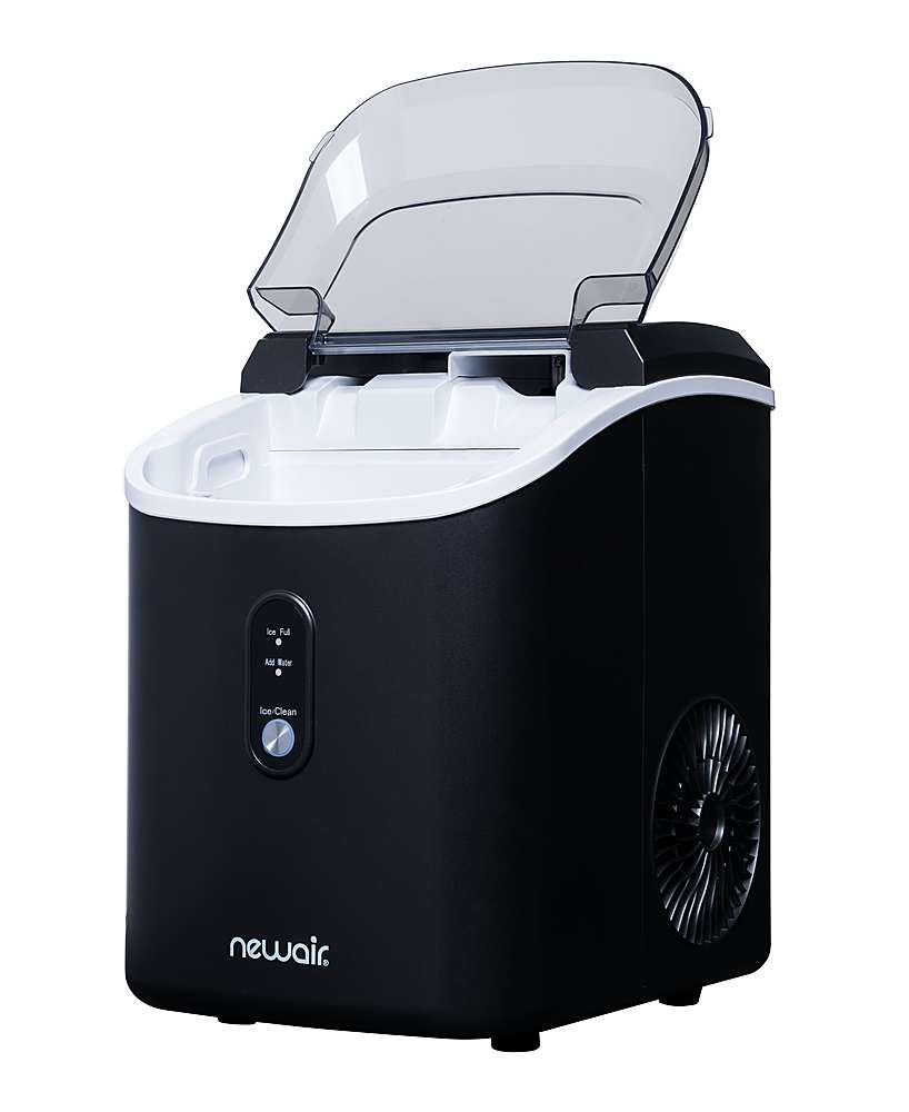 NewAir - 26 lb Countertop Nugget Ice Maker with Self-Cleaning Function, Ice Scoop and Basket - Black - Image 16