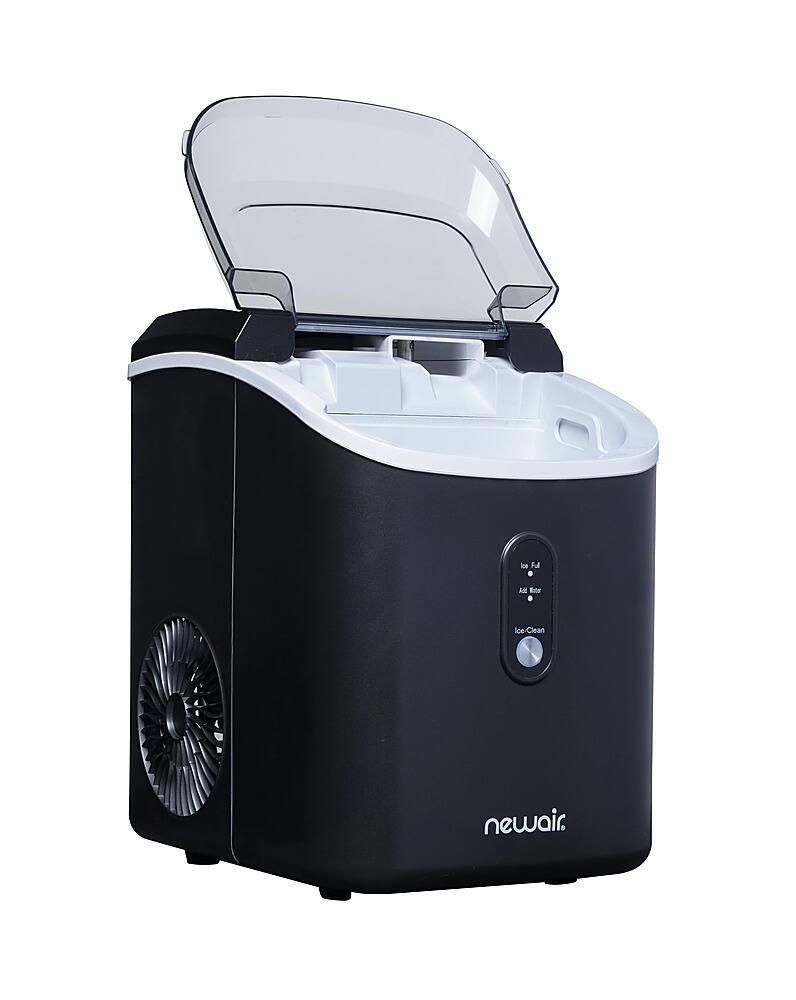 NewAir - 26 lb Countertop Nugget Ice Maker with Self-Cleaning Function, Ice Scoop and Basket - Black - Image 17