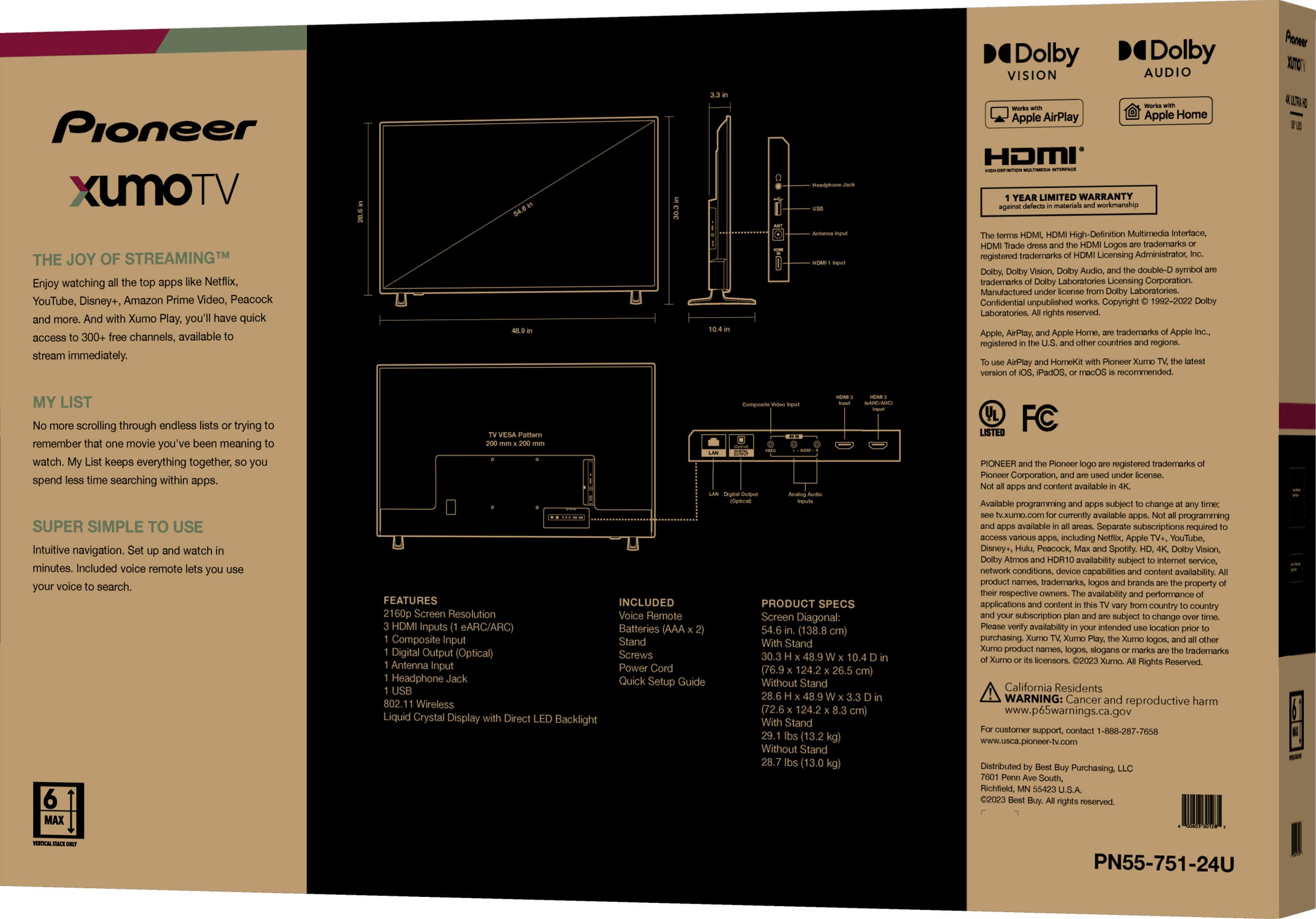 Pioneer - 55" Class LED 4K UHD Smart Xumo TV - Image 11