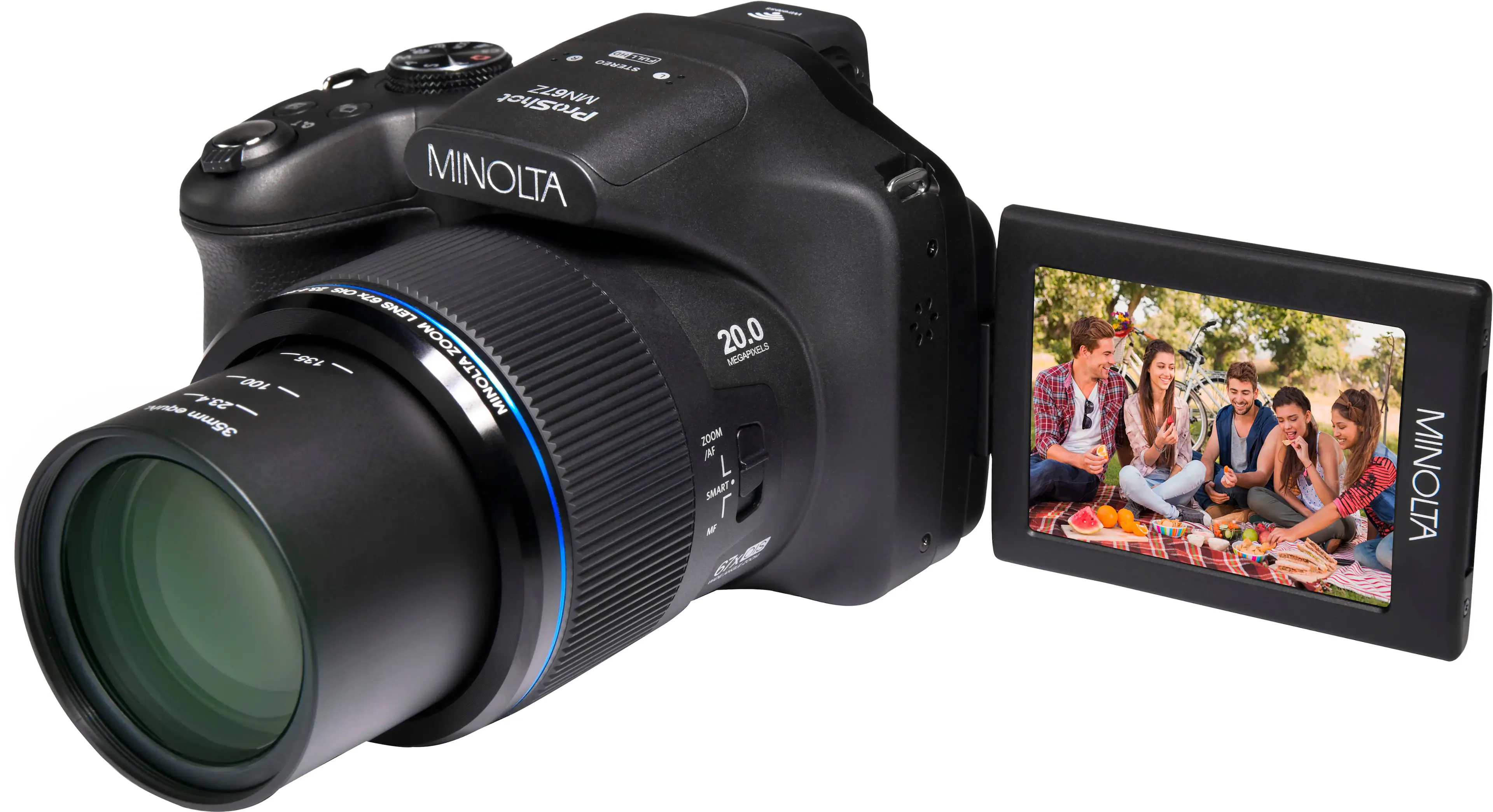 Minolta - ProShot MN67Z 20.0 Megapixel Bridge Camera with 67x Optical Zoom Lens - Black - Image 2