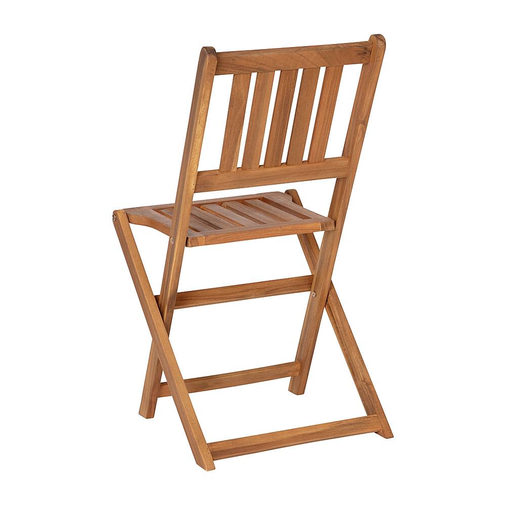 Alamont Home - Martindale Indoor/Outdoor Acacia Wood Folding Table and 2 Chair Bistro Set - Natural - Image 6