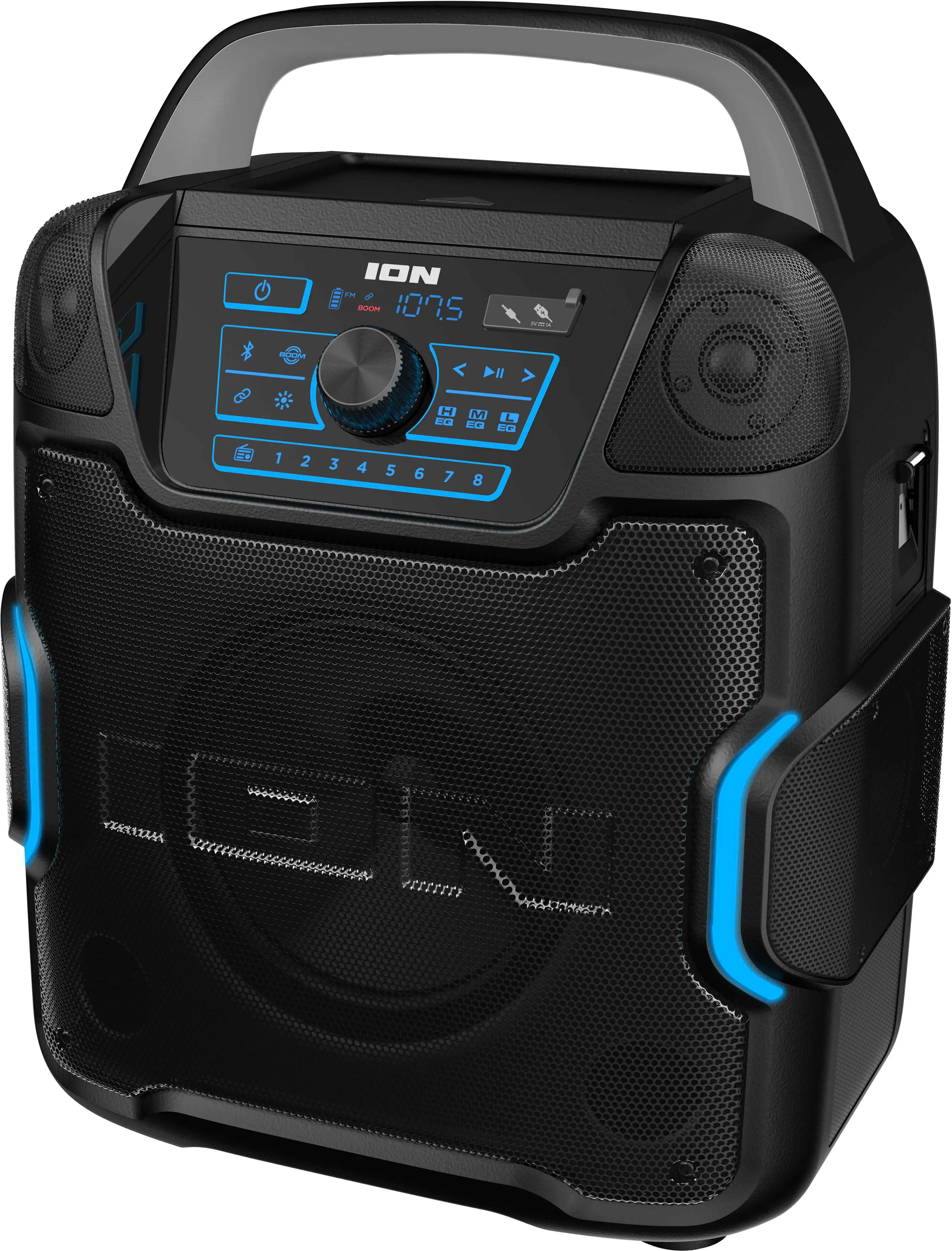 ION Audio - Sport 320° 200W Portable Bluetooth Battery Powered All-Weather Speaker with Premium 5-Speaker 320˚ Sound - Black - Image 2