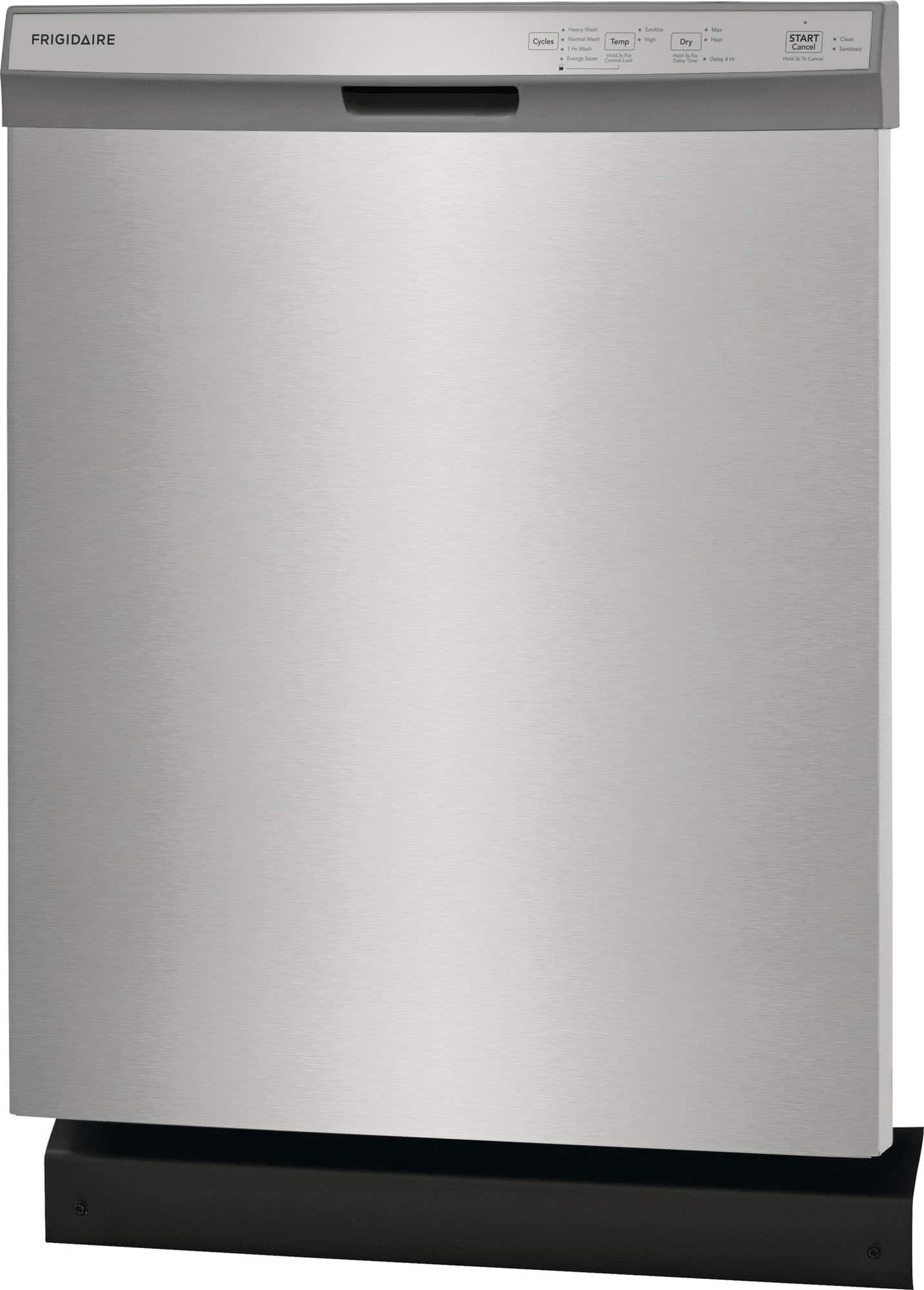 Frigidaire - 24" Front Control Built-In Plastic Tub Dishwasher with DishSense Sensor Technology, 54 dBA - Stainless steel - Image 2