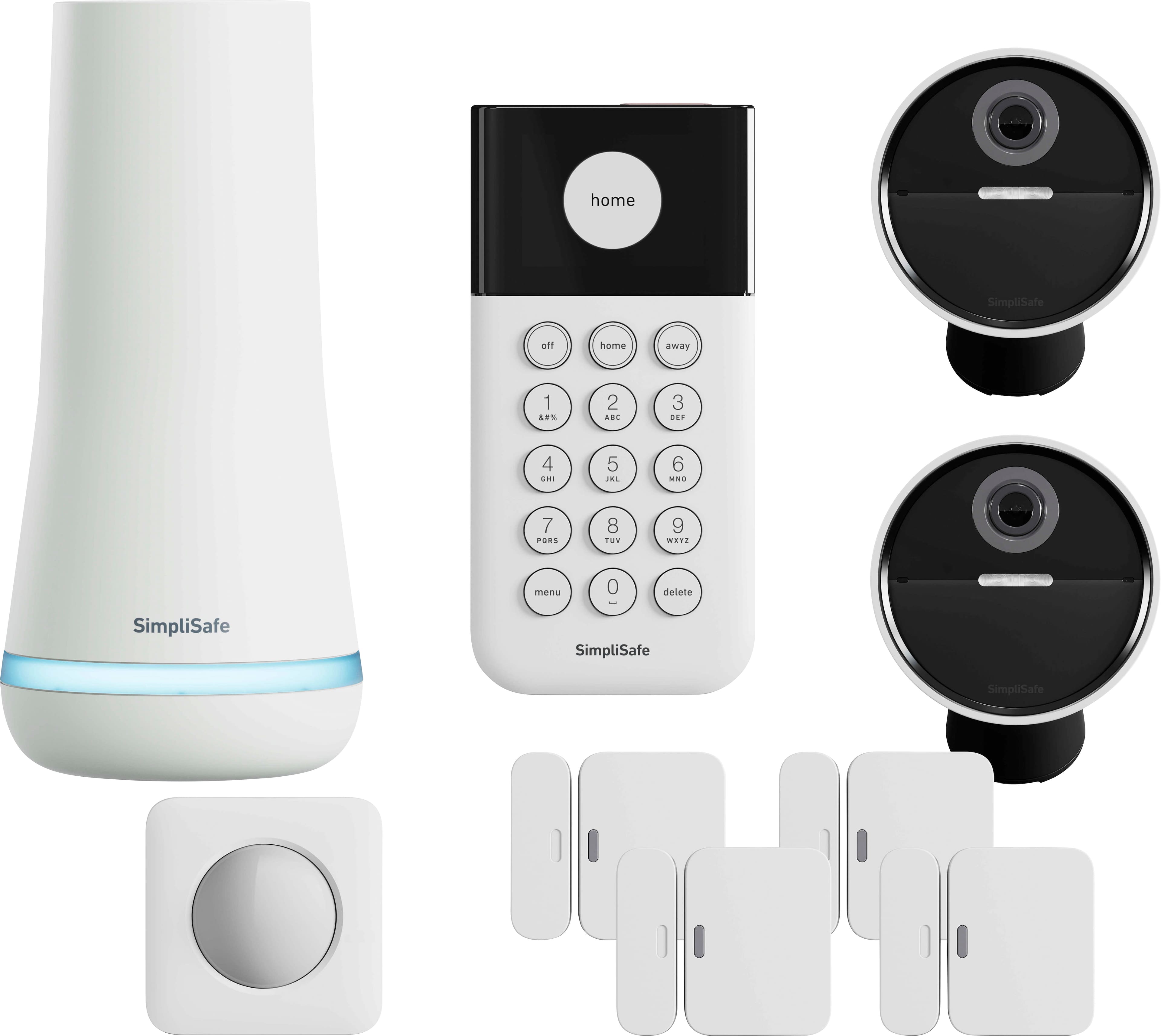 SimpliSafe - 2 Camera Outdoor Wireless Security System with 5 Sensors - White - Image 2