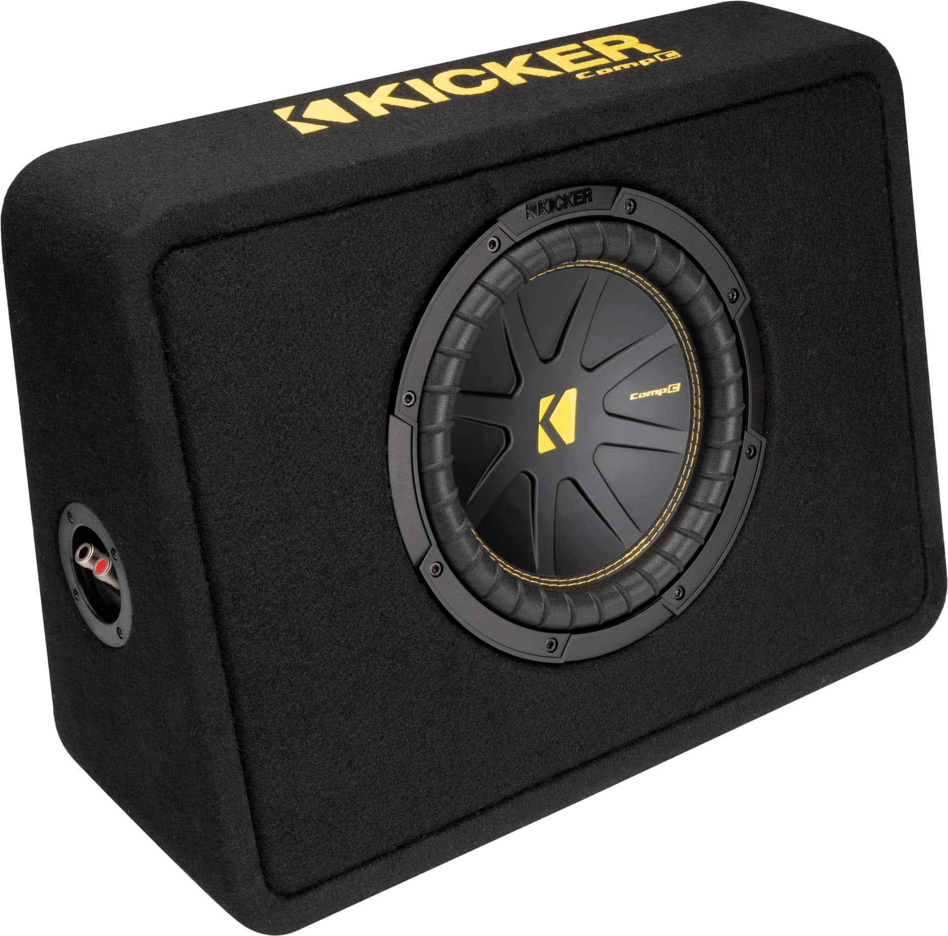 KICKER - CompC 10" Single-Voice-Coil 4-Ohm Loaded Subwoofer Enclosure - Black - Image 4