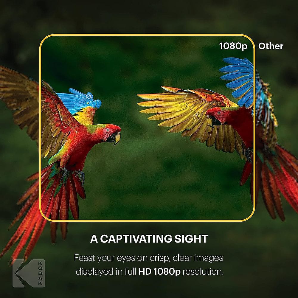 Kodak - FLIK HD9 Smart Projector, 1080p Portable Movie Projector with Android TV, Wi-Fi, Bluetooth & Built-In Speakers - Black - Image 3