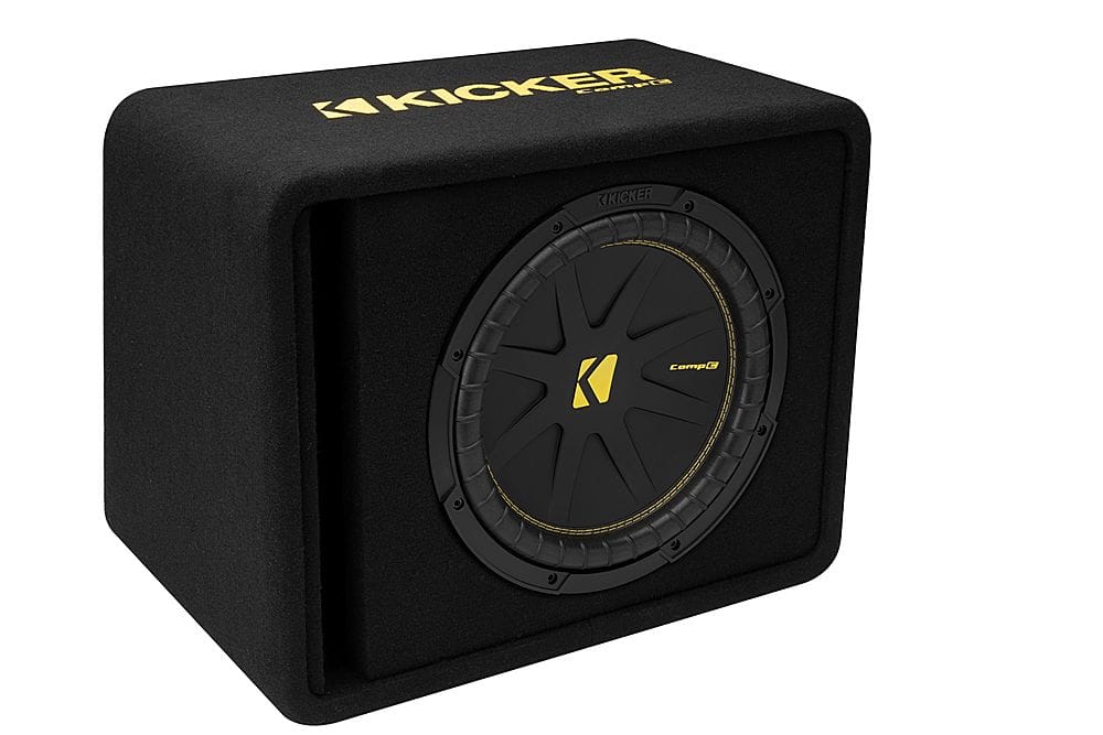 KICKER - CompC 12" Loaded Enclosures Single-Voice-Coil 2-Ohm Subwoofer - Black - Image 4