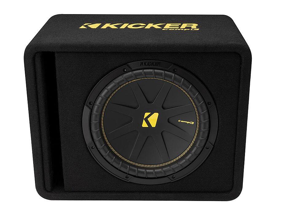 KICKER - CompC 12" Loaded Enclosures Single-Voice-Coil 2-Ohm Subwoofer - Black - Image 2
