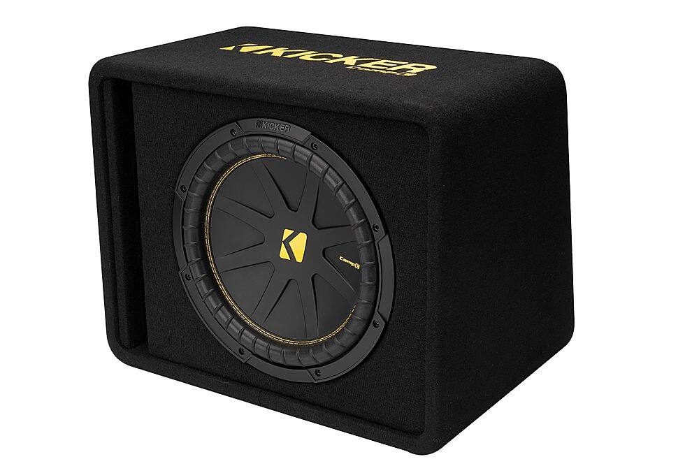 KICKER - CompC 12" Loaded Enclosures Single-Voice-Coil 2-Ohm Subwoofer - Black - Image 3