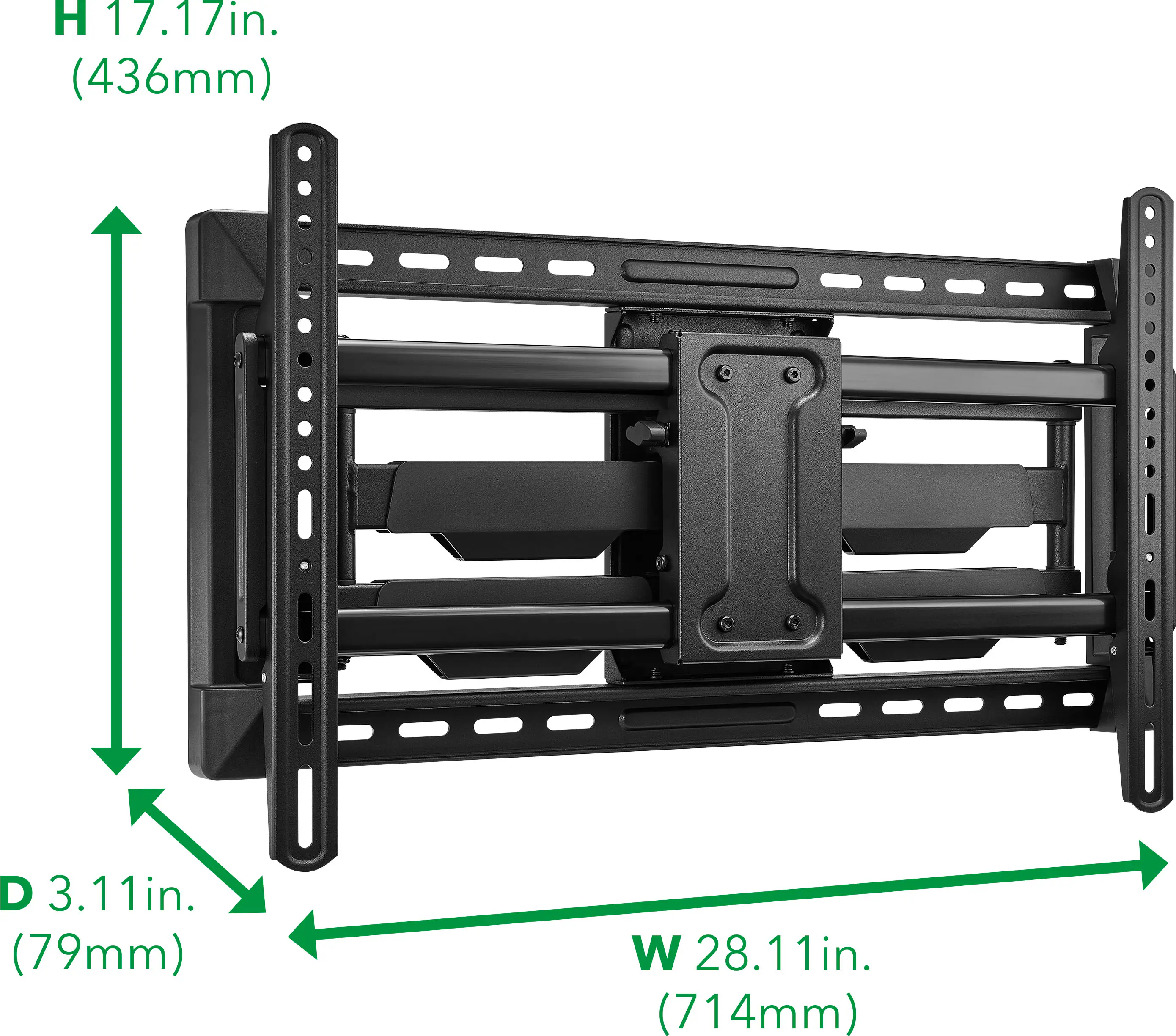 Insignia™ - Full-Motion TV Wall Mount for Most 42"–90" TVs — Extends 22" - Black - Image 2