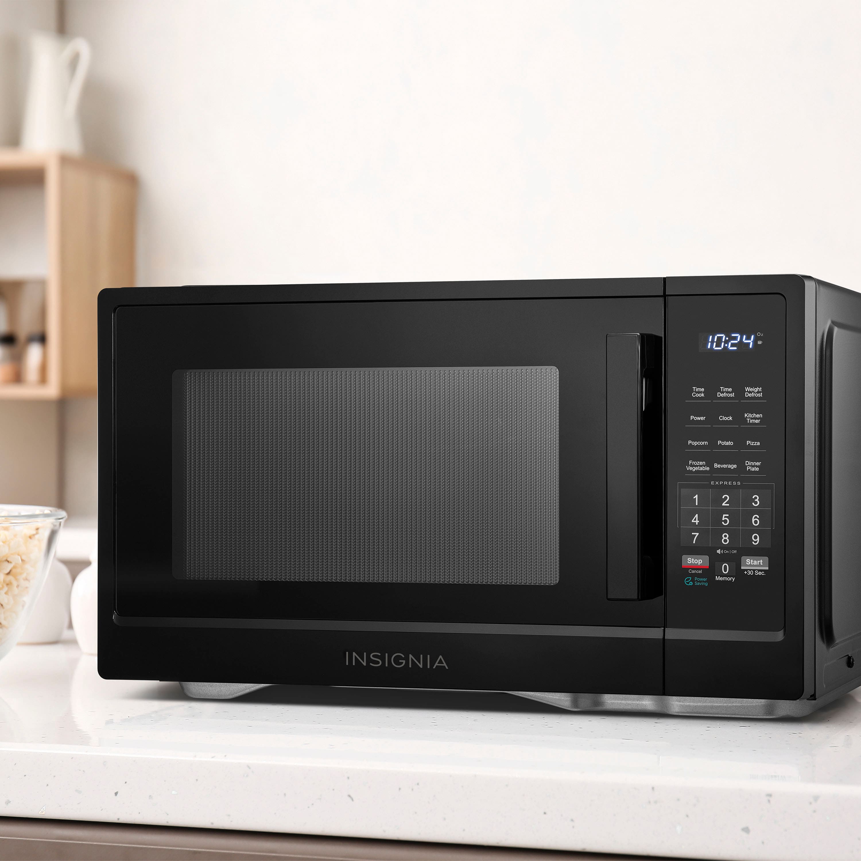 Insignia™ - 1.1 Cu. Ft. Countertop Microwave - Black - Image 2