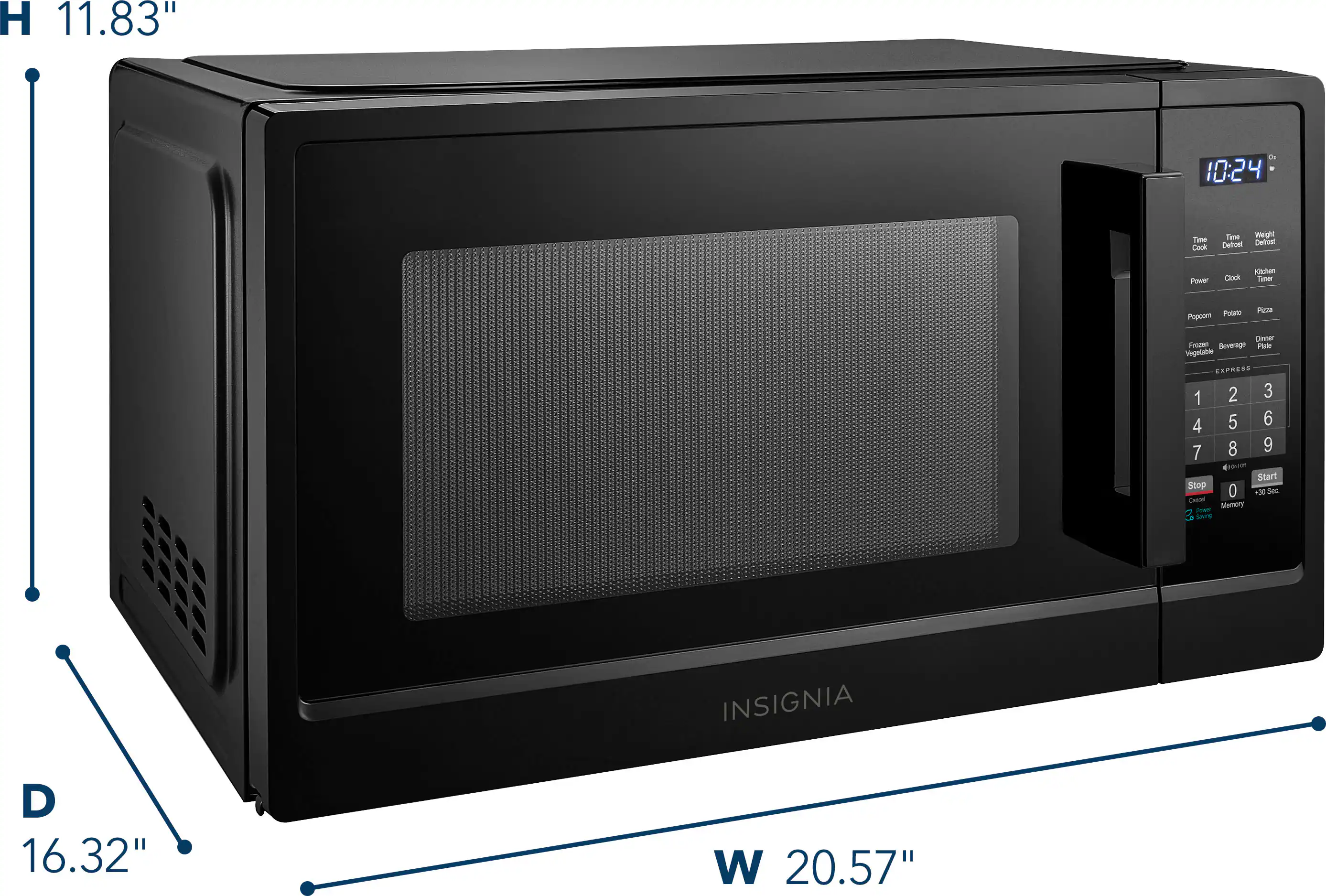 Insignia™ - 1.1 Cu. Ft. Countertop Microwave - Black - Image 3