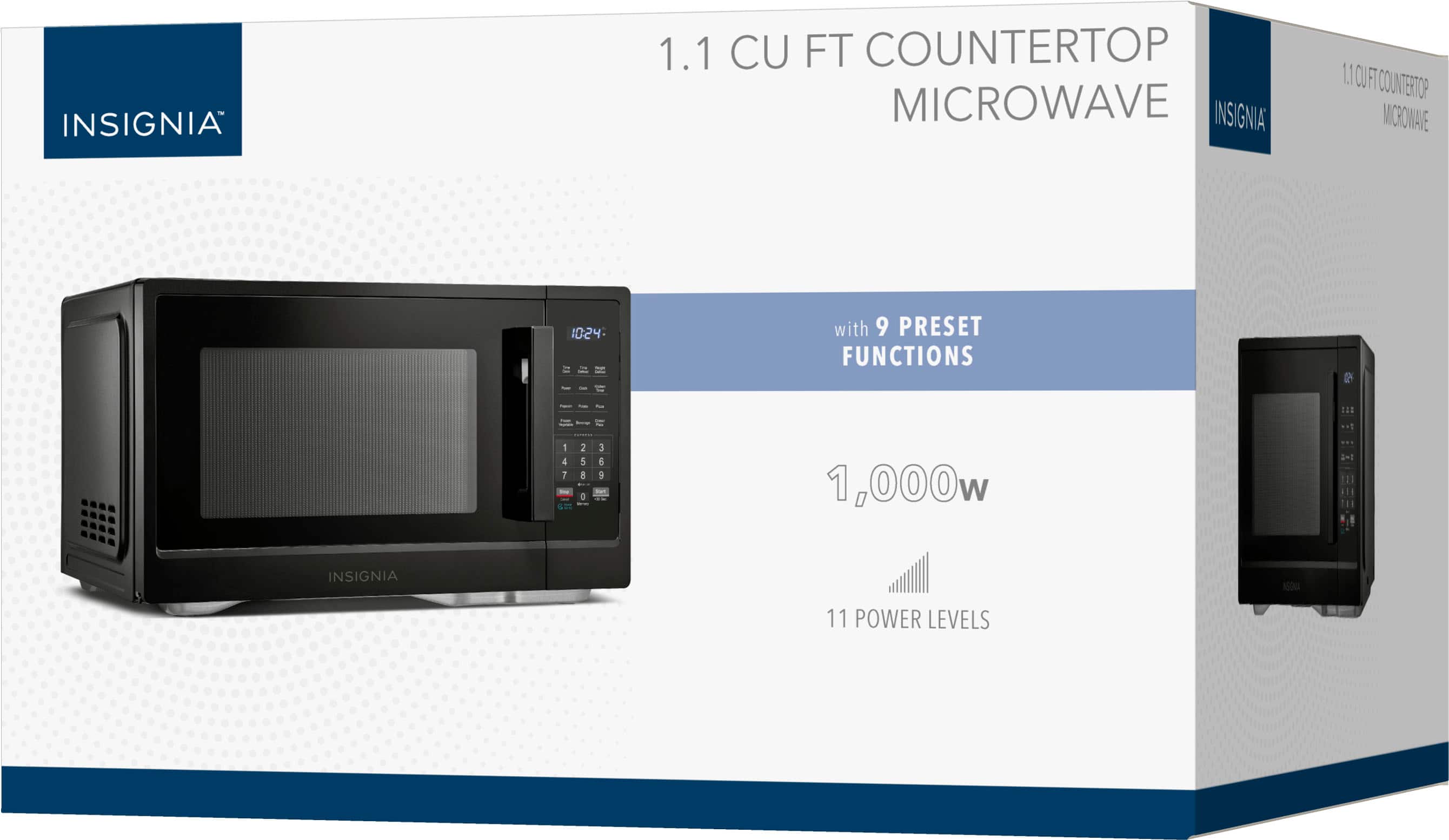 Insignia™ - 1.1 Cu. Ft. Countertop Microwave - Black - Image 12