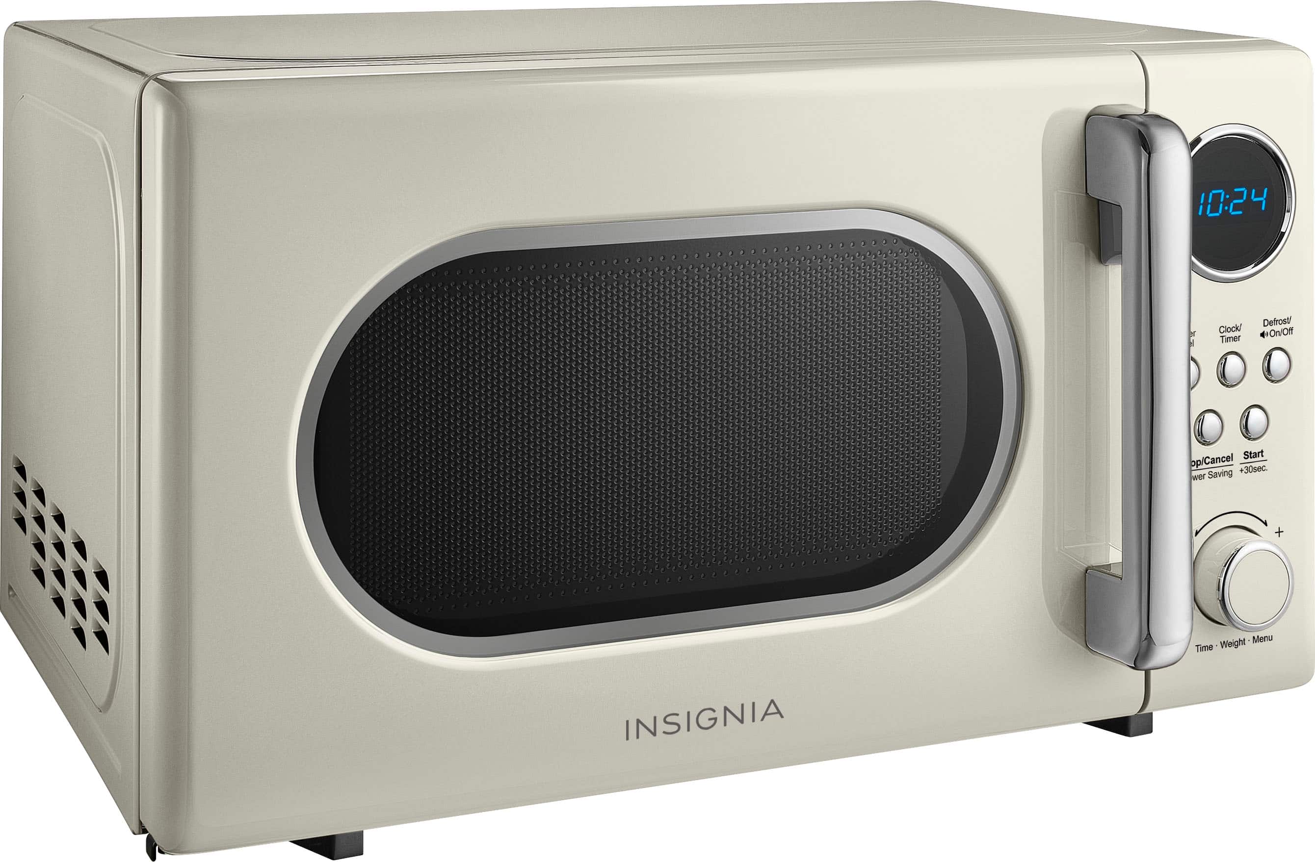 Insignia™ - .7 Cu. Ft. Retro Compact Microwave - Cream - Image 9