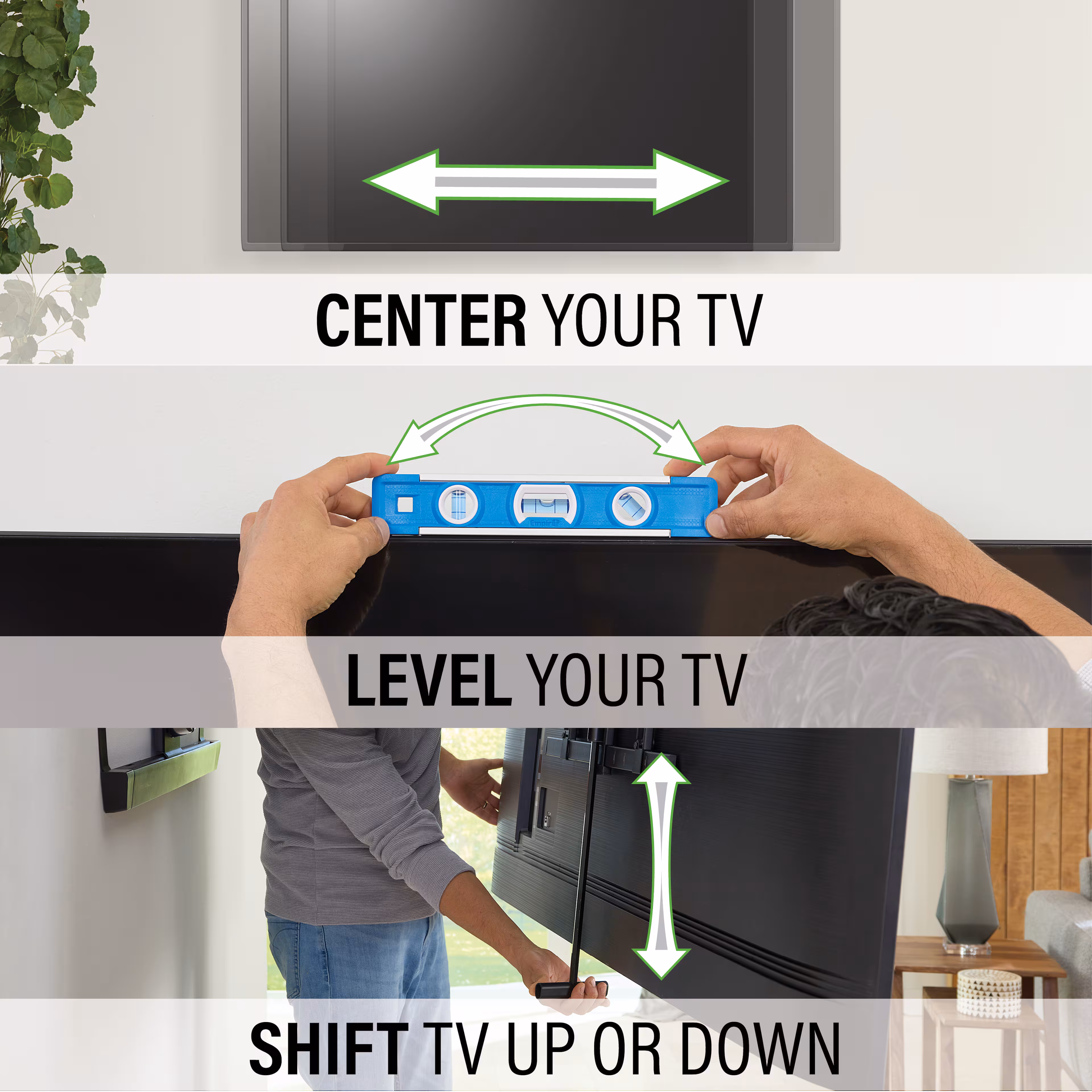 SANUS Elite - Advanced Full-Motion 4D + Shift TV Wall Mount for TVs 42"-90" up to 125 lbs - Shifts up to 8" for Perfect Placement - Black - Image 7