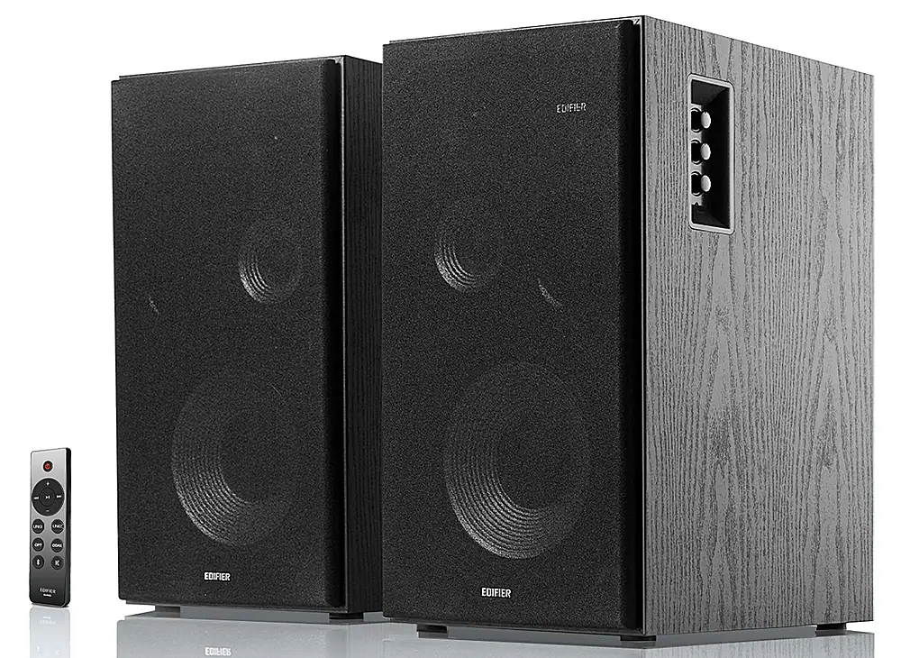Edifier - R2850DB Active Bookshelf Speakers, Computer Speakers - Bluetooth and Optical Input - 2.0 Studio Monitor Speaker - Black