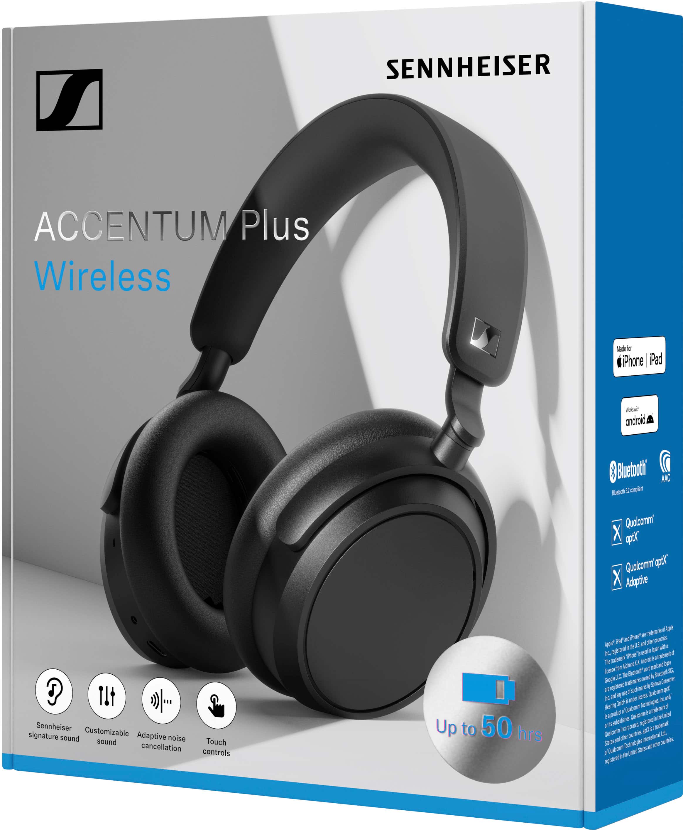 Sennheiser - ACCENTUM Plus Wireless Bluetooth Headphones, Adaptive Hybrid ANC, Smart Adaptive Features - Black - Image 6