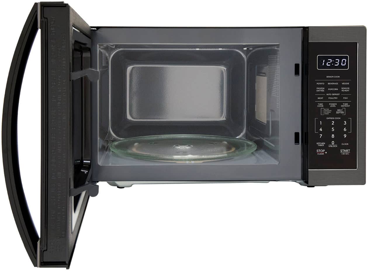 Sharp - 1.4 cu. ft. 1100W Countertop Microwave - Black Stainless - Image 4