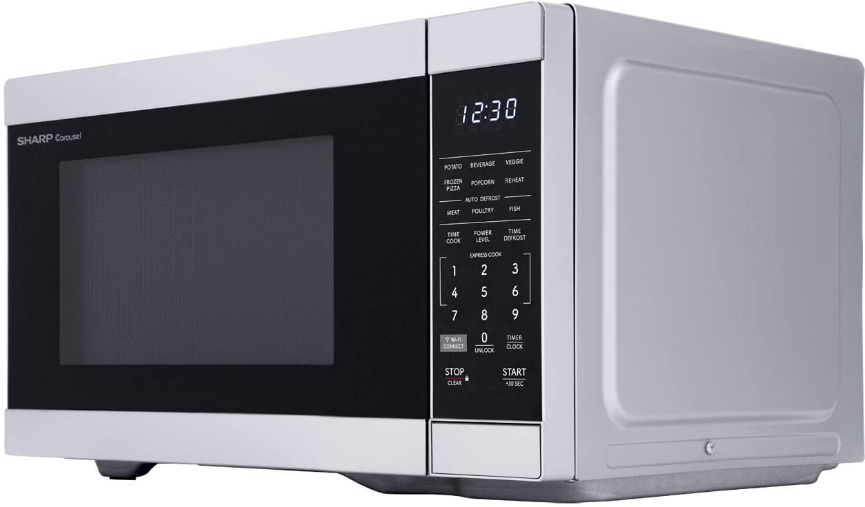 Sharp - 1.1 cu. ft. 1000W Smart Countertop Microwave Works with Alexa - Stainless - Image 2