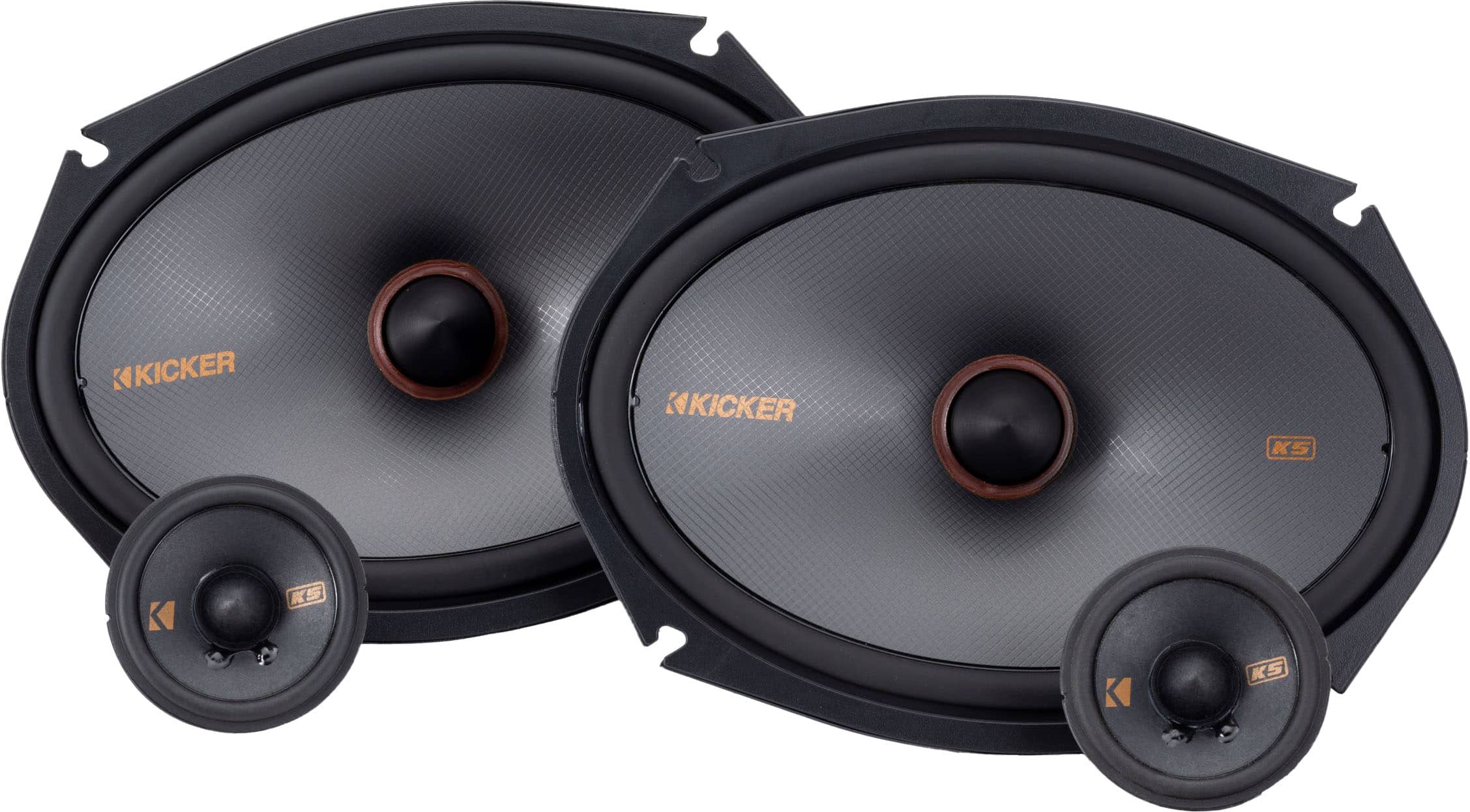 KICKER - KS Series 6X9" 2-Way Component Car Speakers with Polypropylene Cones (Pair) - Black - Image 2