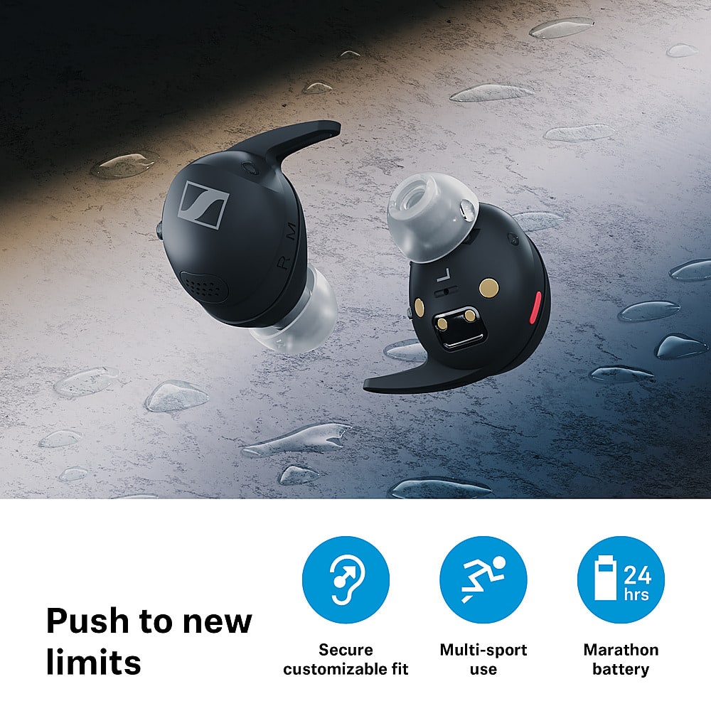 Sennheiser - MOMENTUM Sport Earbuds - Black - Image 7