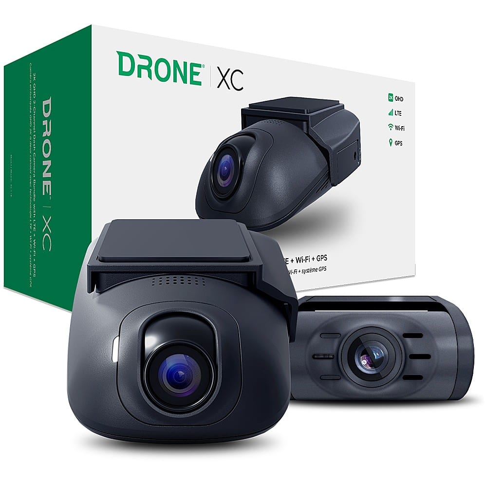 Compustar - DroneMobile XC - 2K QHD Dash Cam with LTE + GPS + WiFi bundled with XC Rear Camera - Black - Image 2