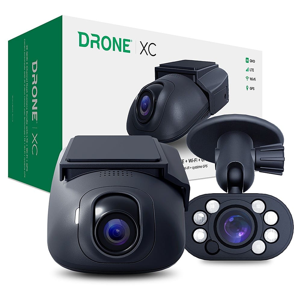 DroneMobile - XC - 2K QHD Dash Cam with LTE + GPS + WiFi bundled with XC Interior Camera - Black - Image 2