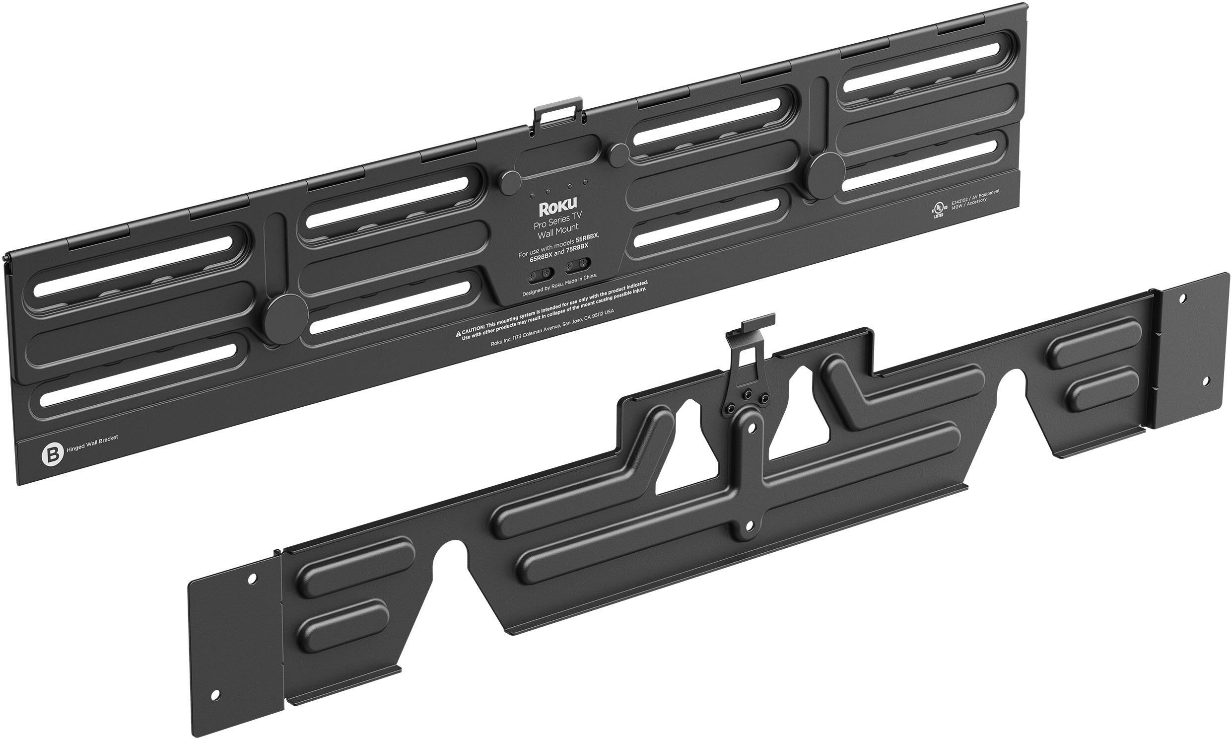 Roku - Wall Mount Kit for 65” Pro Series TV - Ultra-Slim with Minimalist, Flat Design - Hinged Mount for Easy Access to Cables - Black - Image 2