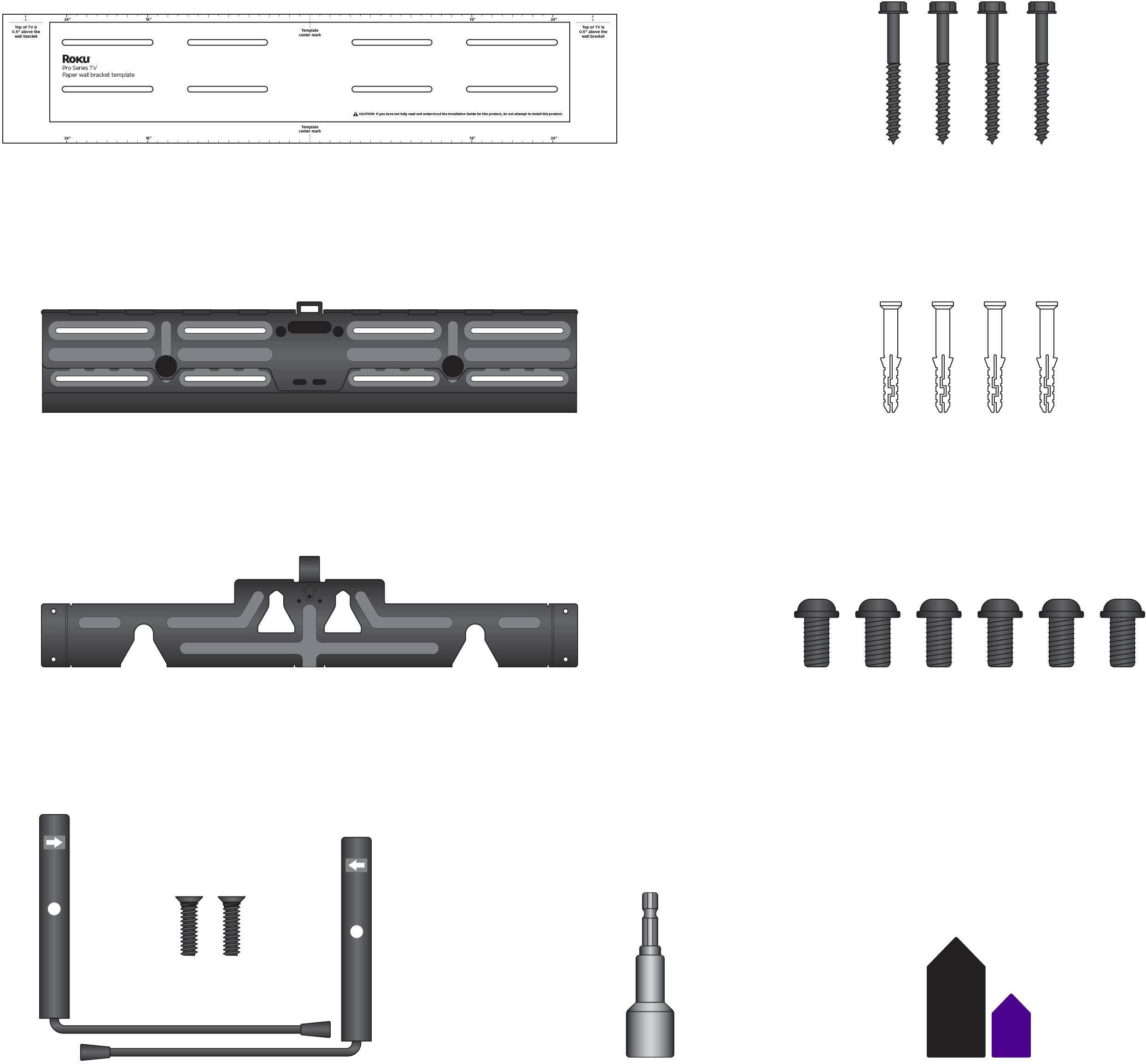 Roku - Wall Mount Kit for 55” Pro Series TV - Ultra-Slim with Minimalist, Flat Design - Hinged Mount for Easy Access to Cables - Black - Image 6