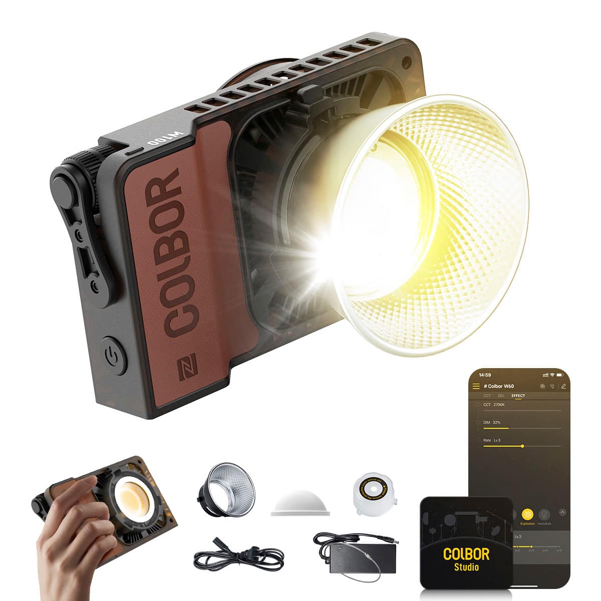 COLBOR - Wonder W100 Bi-Color Pocket COB Video Light - Black