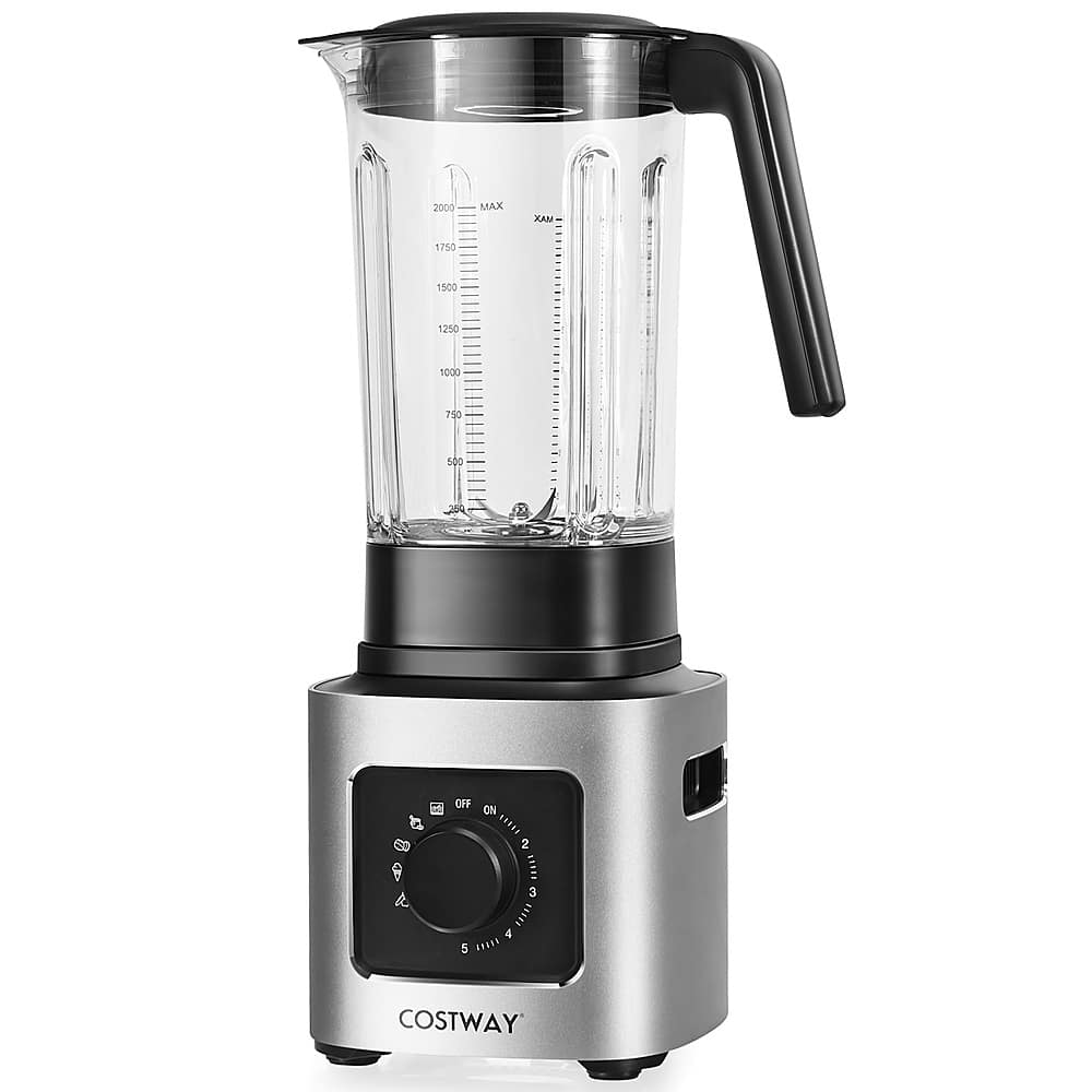 Costway - 1500W 5 Speed Countertop Smoothie Blender with 5 Presets & 68oz Tritan Jar - Silver/Black - Image 10