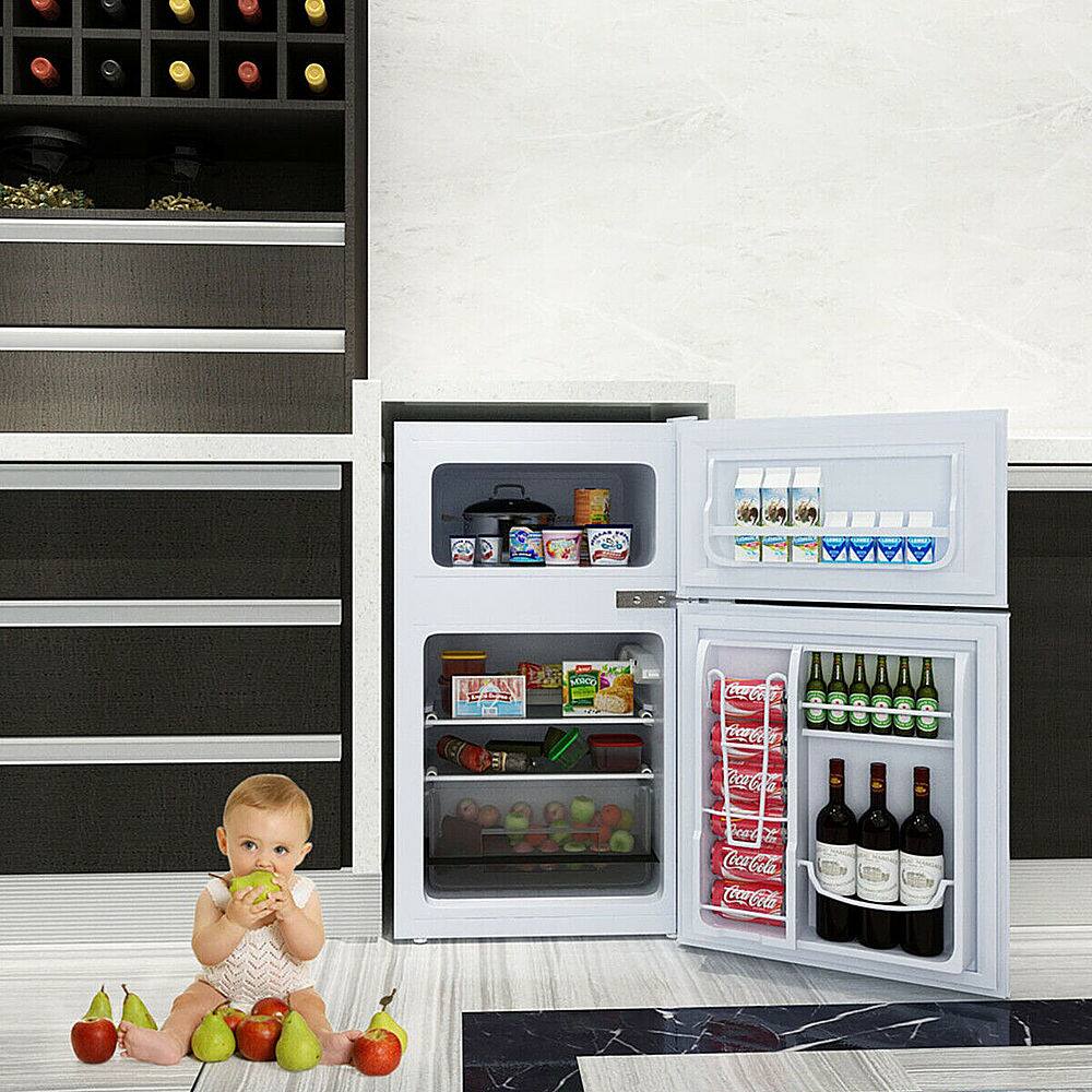 Costway - Refrigerator Small Freezer Cooler Fridge Compact 3.2 cu ft. Unit - White - Image 5