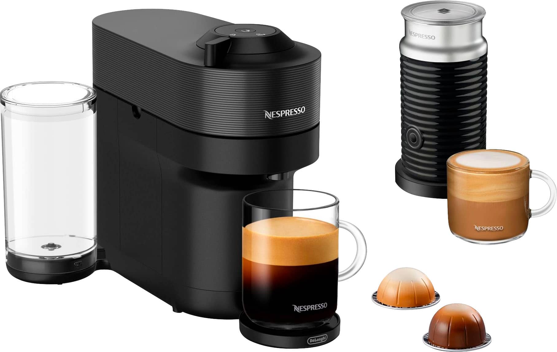 Nespresso - Vertuo Pop+ Coffee and Espresso Maker by De'Longhi with Milk Frother - Liquorice Black