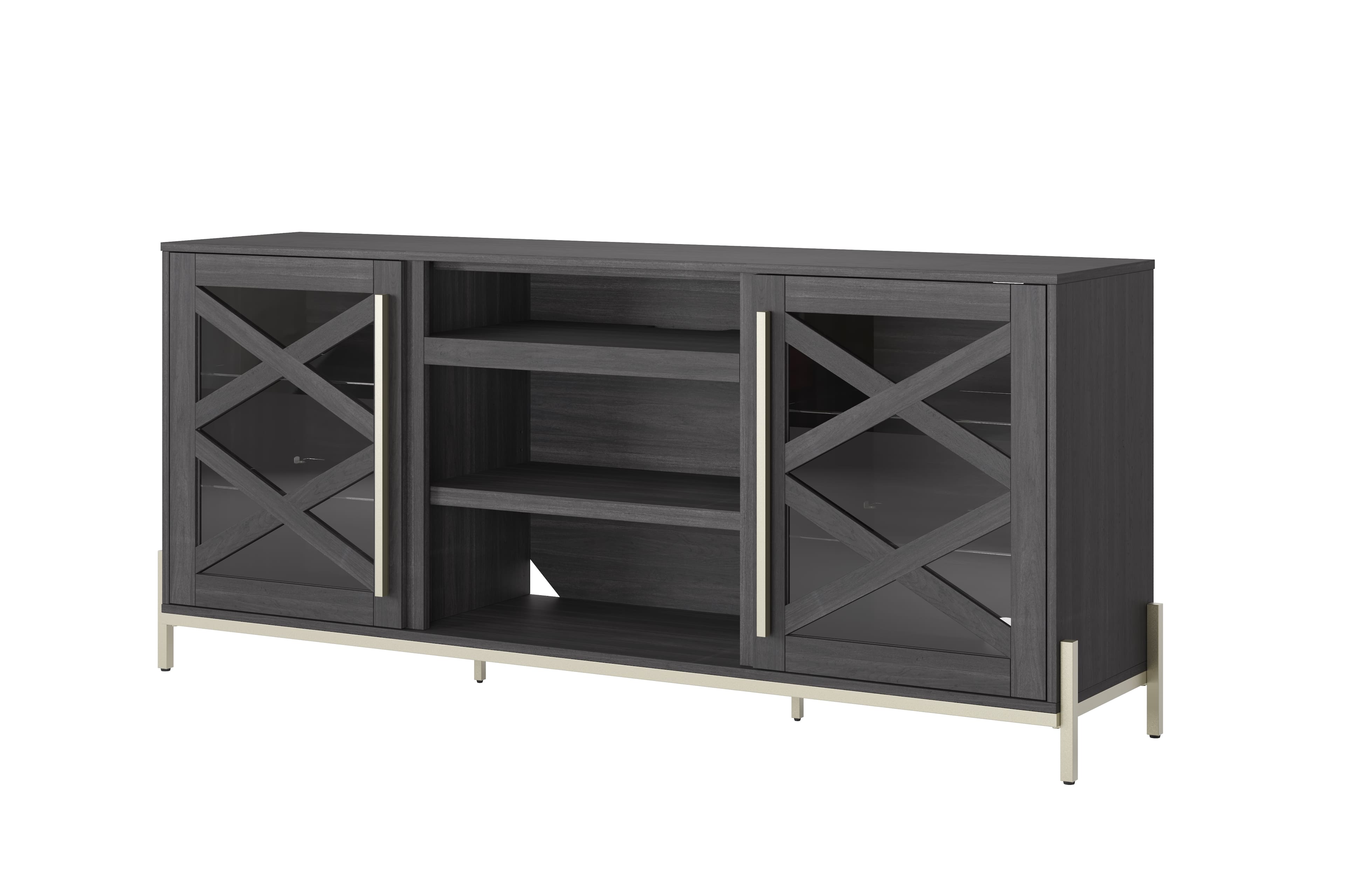 Whalen Furniture - Adelia 65in TV Console - Dark Steel Gray - Image 3