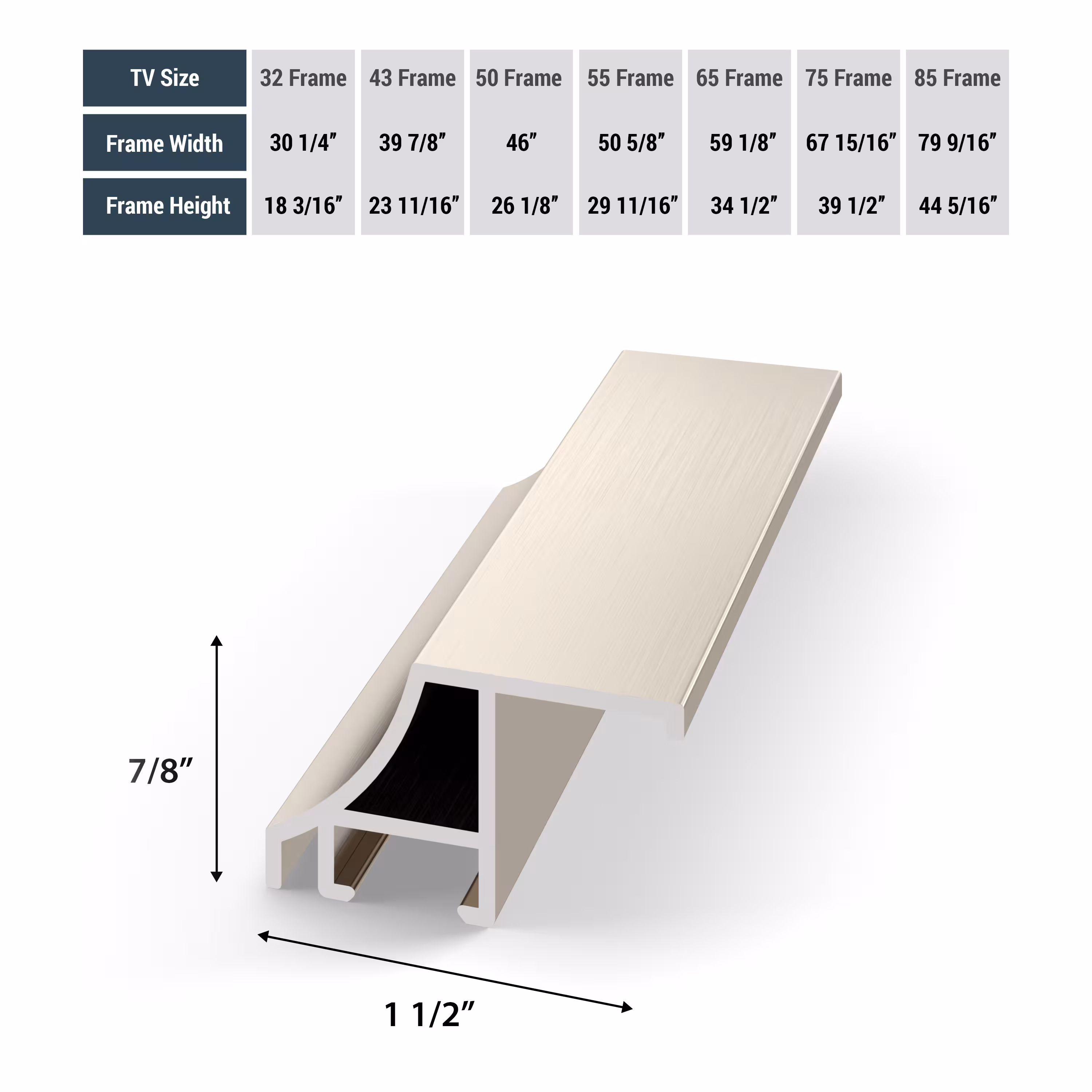 Deco TV Frames - Alloy Scoop Bezel for Samsung The Frame and Frame Pro TV - 65" - German Silver - Image 6