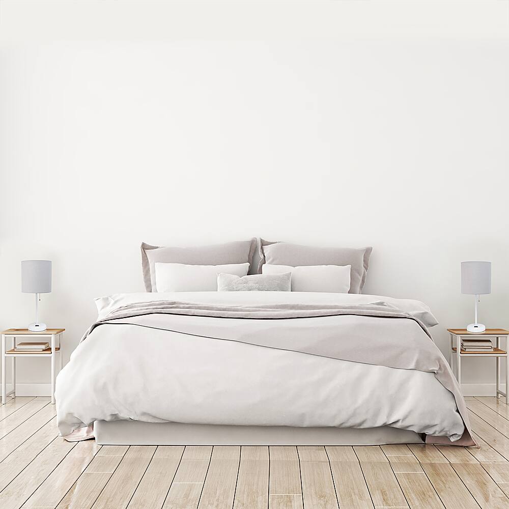 Limelights - Stick Lamp with USB charging port and Fabric Shade 2 Pack Set - White/Gray - Image 5