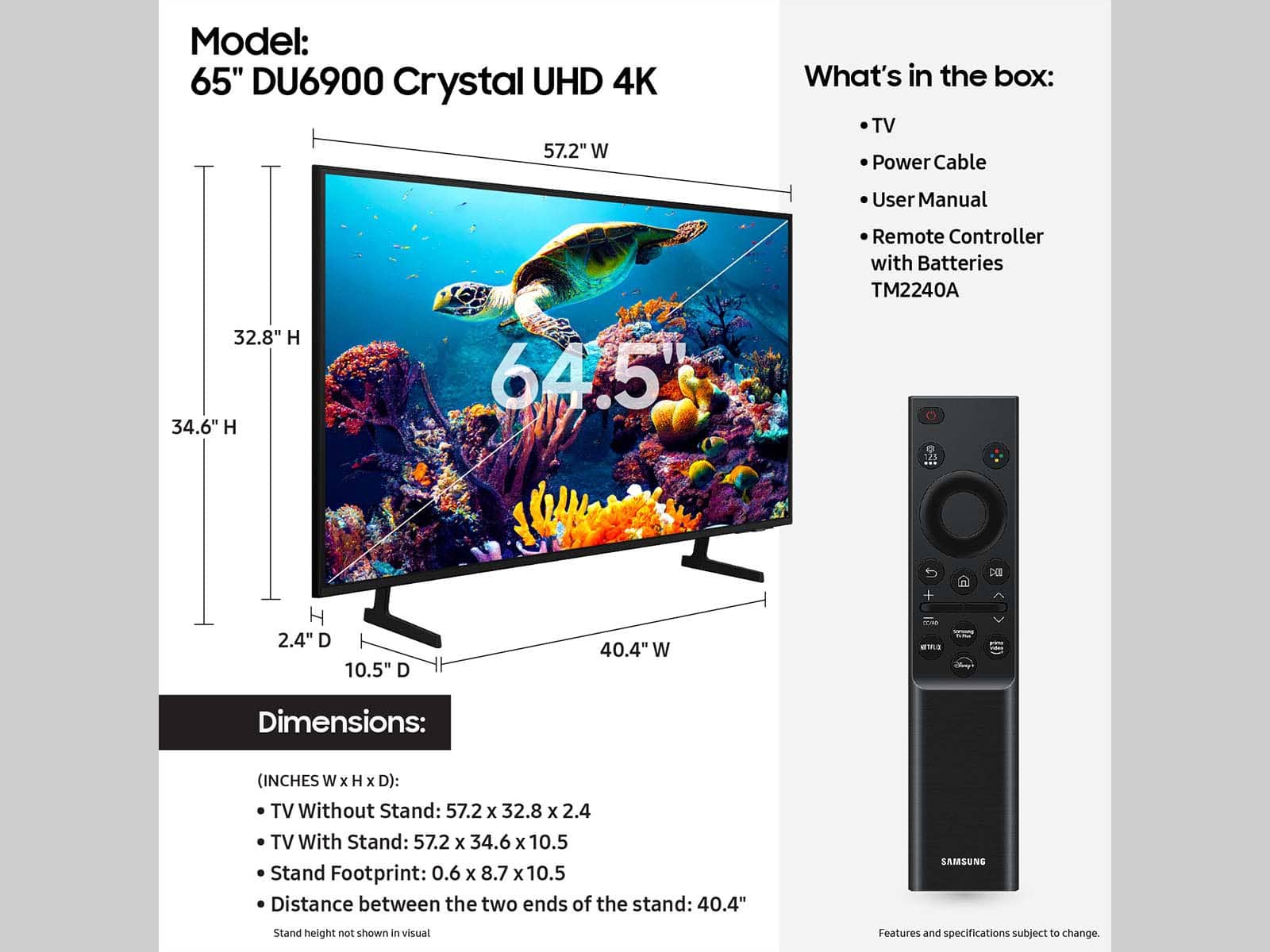 Samsung - 65” Class DU6900 Series Crystal UHD 4K Smart Tizen TV (2024) - Image 6