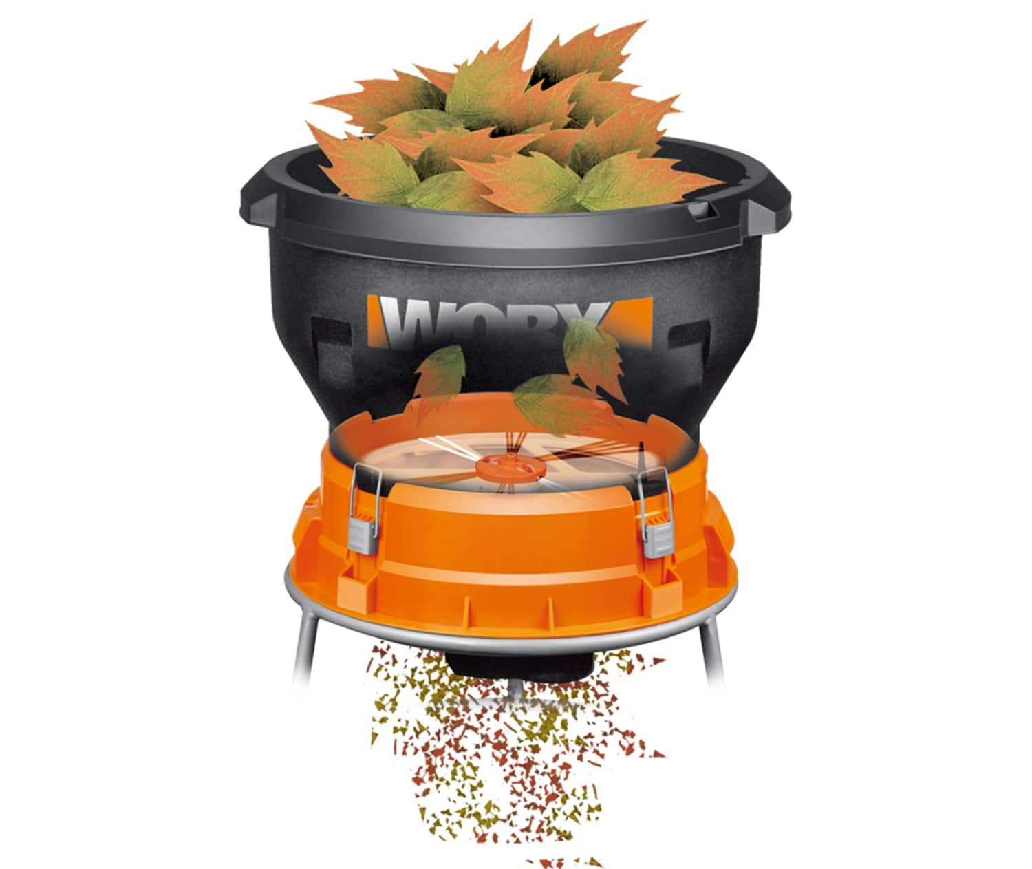 WORX - 13 Amp Electric Leaf Mulcher - 53 Gallons of Leafs Per Min - 11:1 Leaf Mulching Ratio - Foldable Design for Storage - Black - Image 5