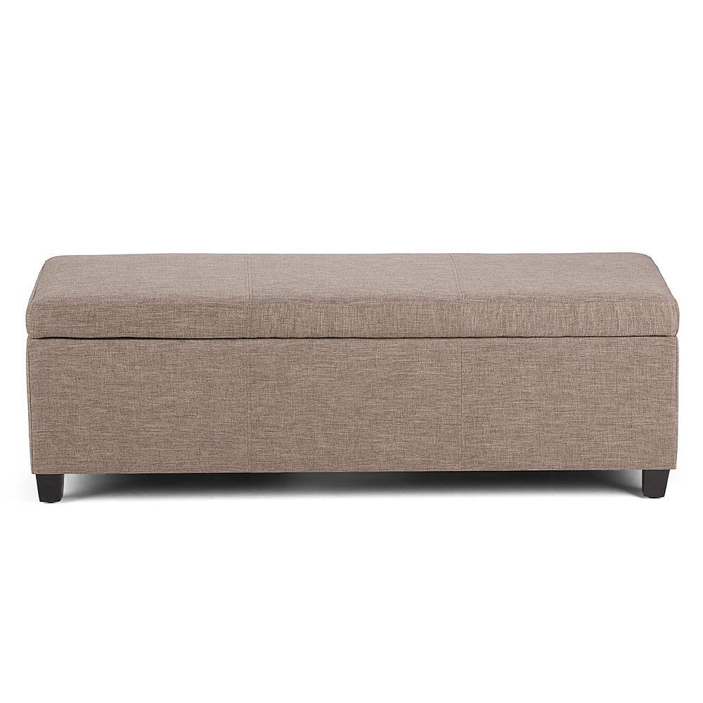 Simpli Home - Avalon Rectangular Polyester Ottoman With Inner Storage - Fawn Brown - Image 2