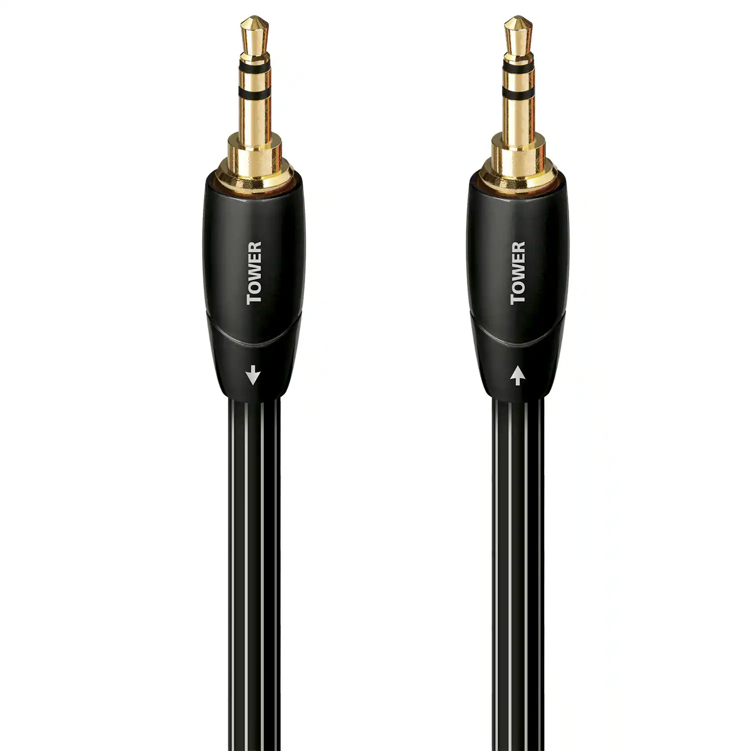 AudioQuest - Tower 3.5mm Mini M > M 16.4' Analog Audio Interconnect Cable - Black with White Stripes