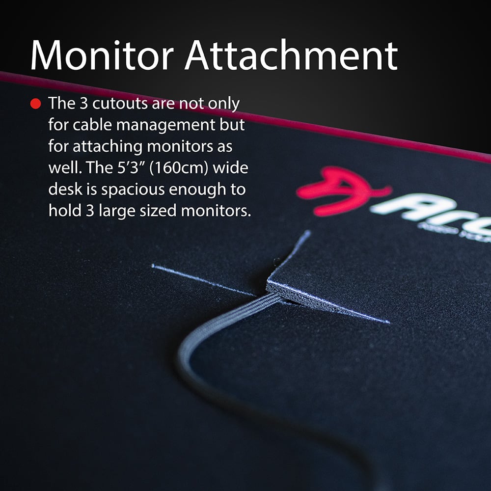 Arozzi - Arena Ultrawide Curved Gaming Desk - Pure Black - Image 8