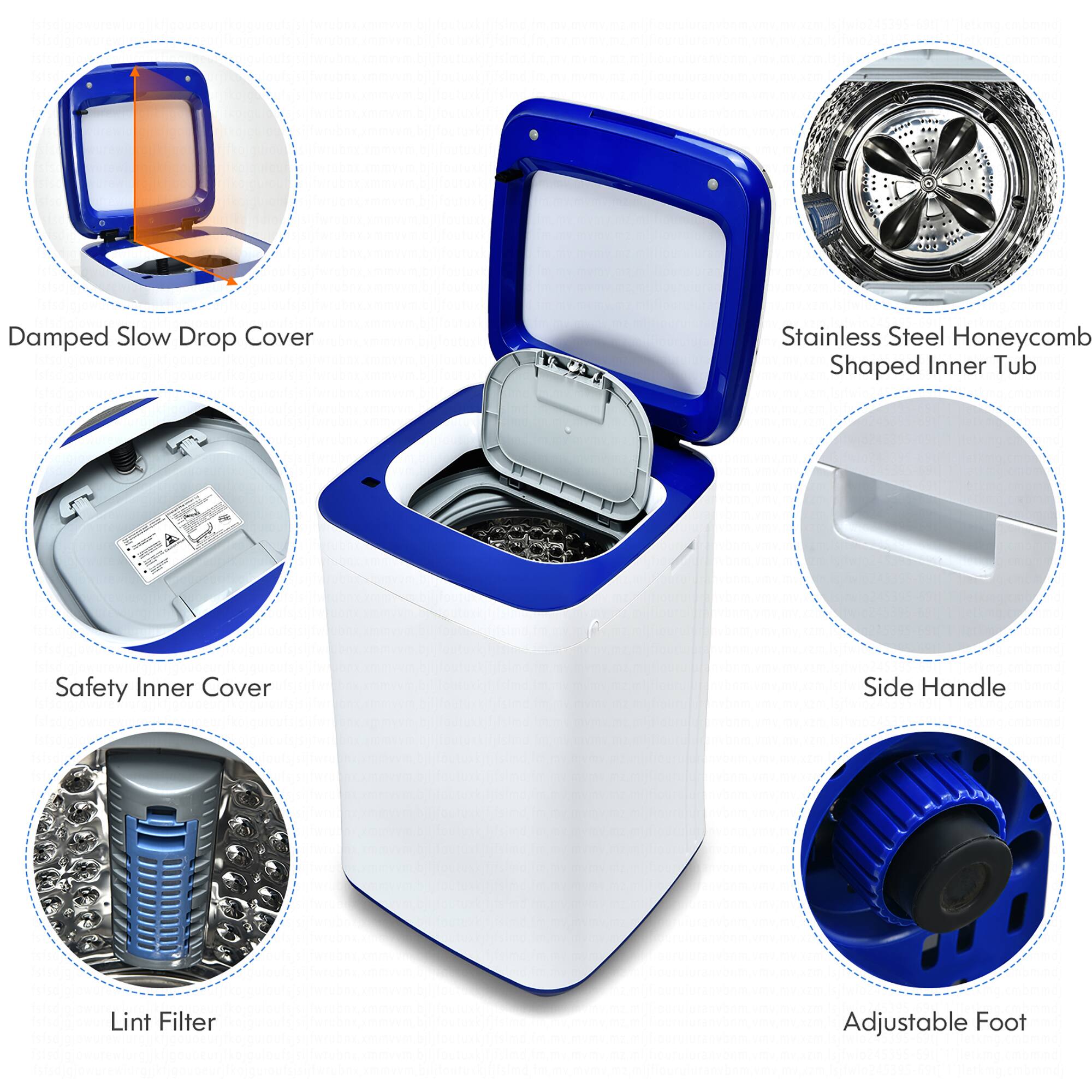 7.7 lb. Compact Full Automatic Washing Machine with Heating Function Pump - Image 5