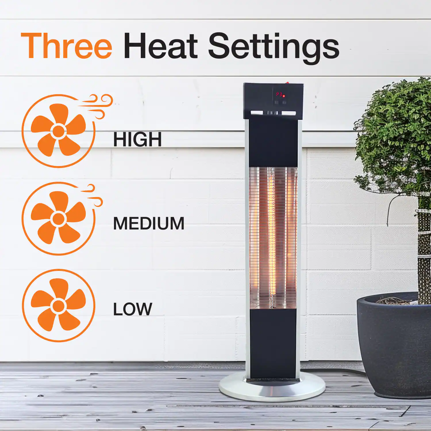 Lifesmart - Outdoor Infrared Tower Heater - Black - Image 7