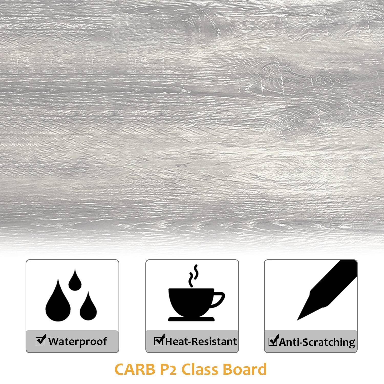 Bestier - Computer Desk with Reversible Bookshelf - Gray - Image 4