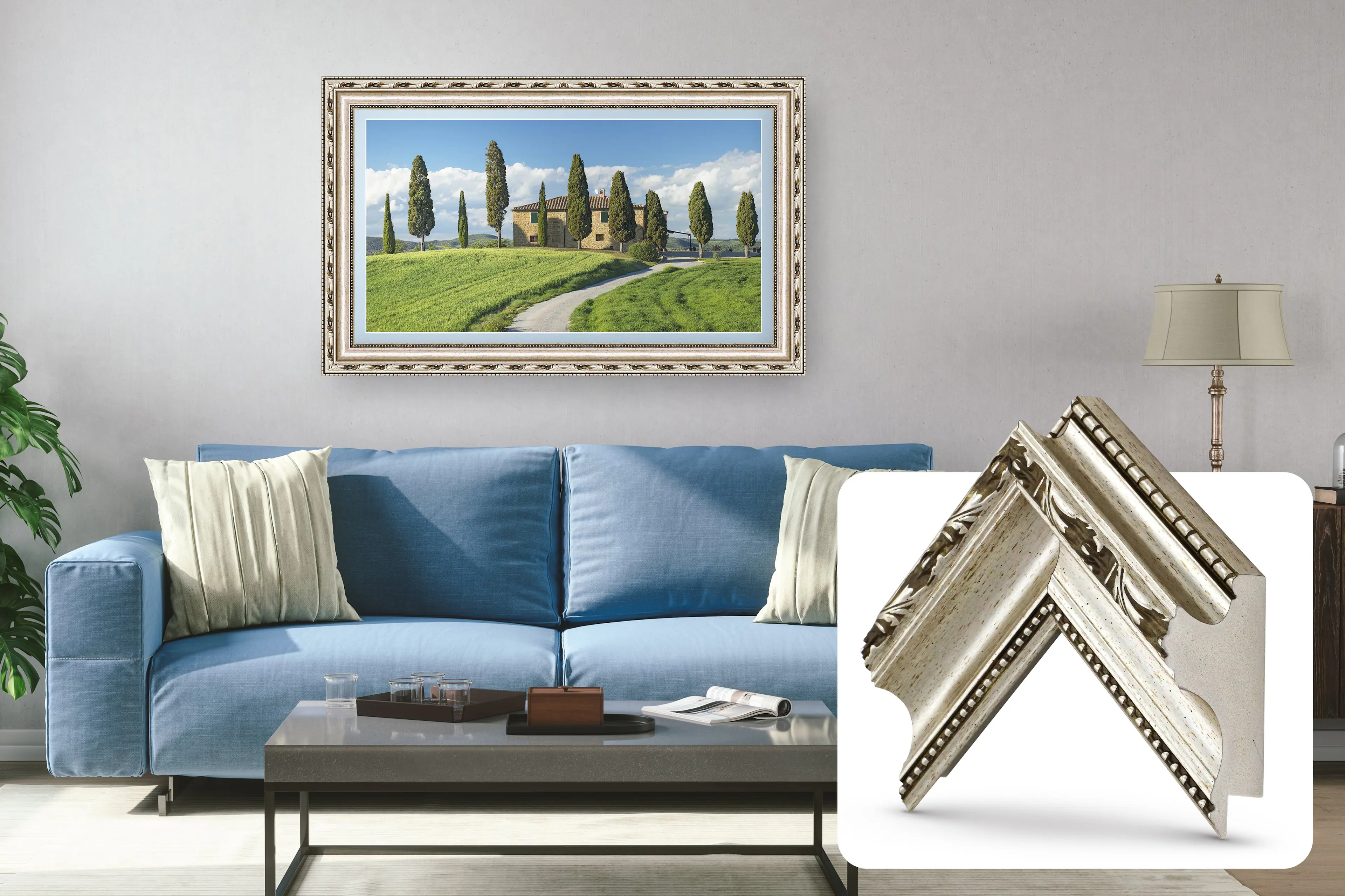 Deco TV Frames - Premiere Bezel for Samsung the Frame TV - 32" - Ornate Silver