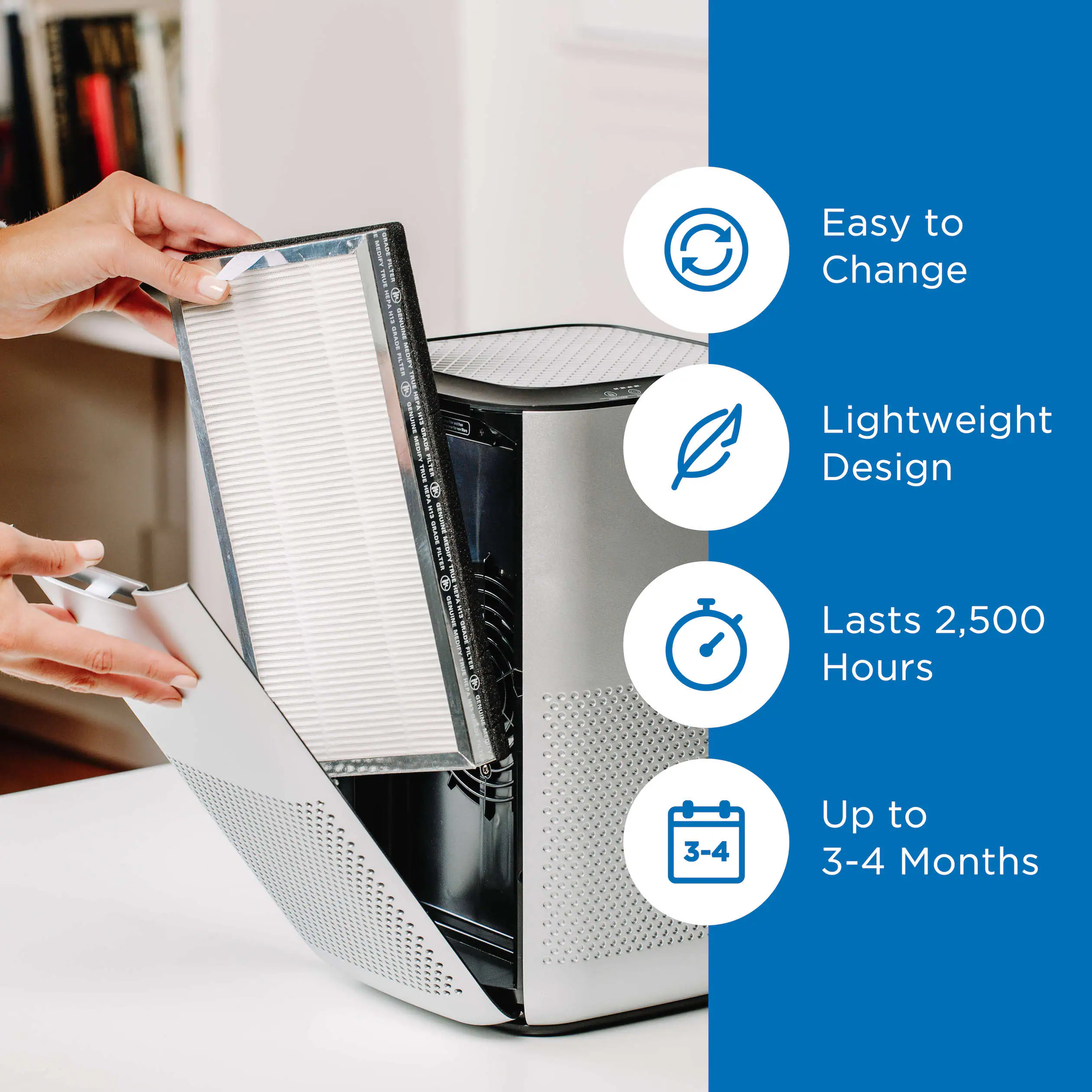 Medify Air - MA-15 Genuine HEPA H13 Replacement Filter - 2 pack - Silver - Image 2