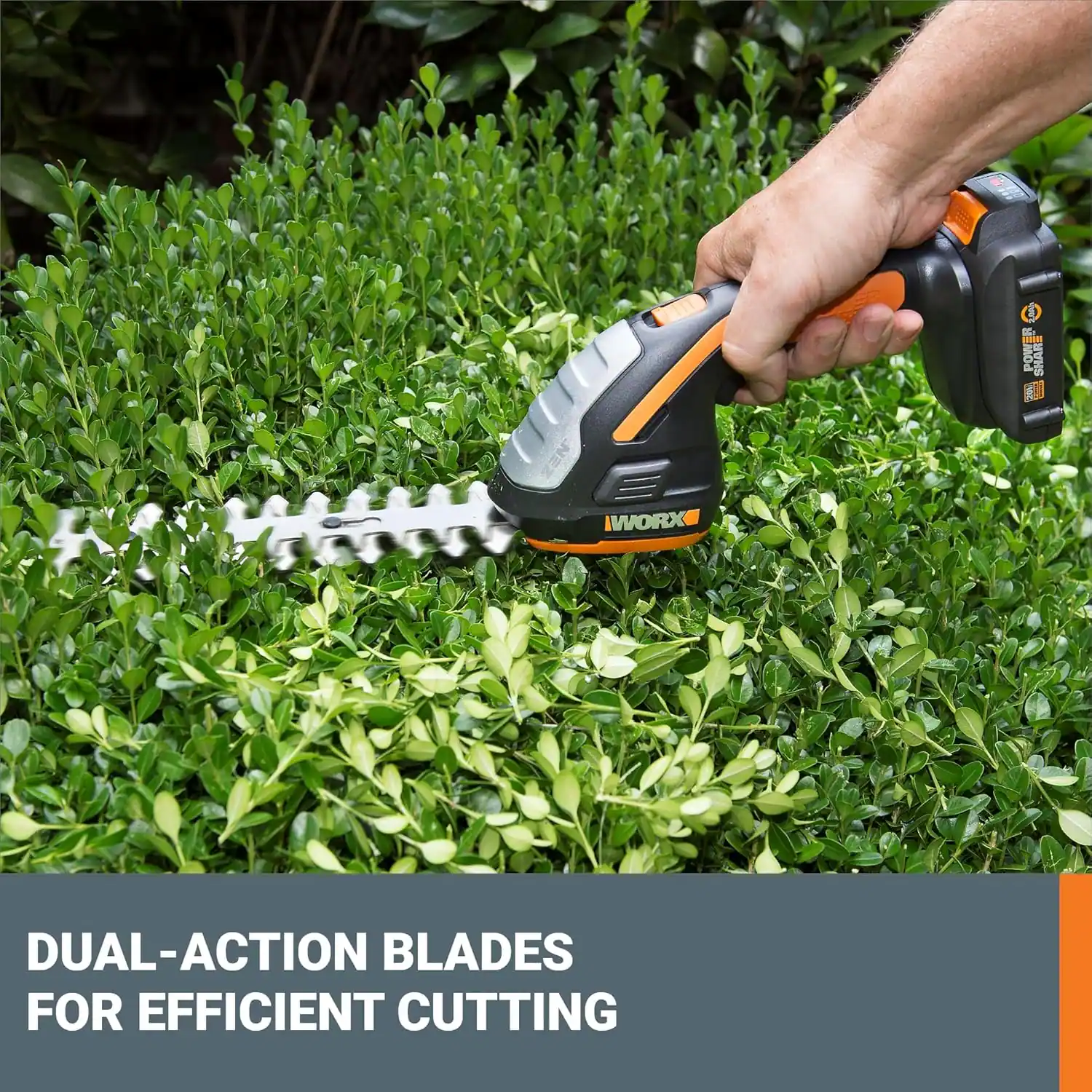 WORX - 20V Power Share Cordless 8" 2-in-1 Hedge Trimmer - Black - Image 3