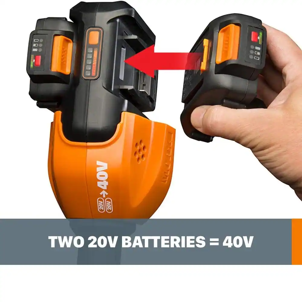 WORX - 40V 13" Cordless Grass Trimmer & Leaf Blower Combo Kit (2 x 2.0 Ah Batteries & 1 x Charger) - Black - Image 2